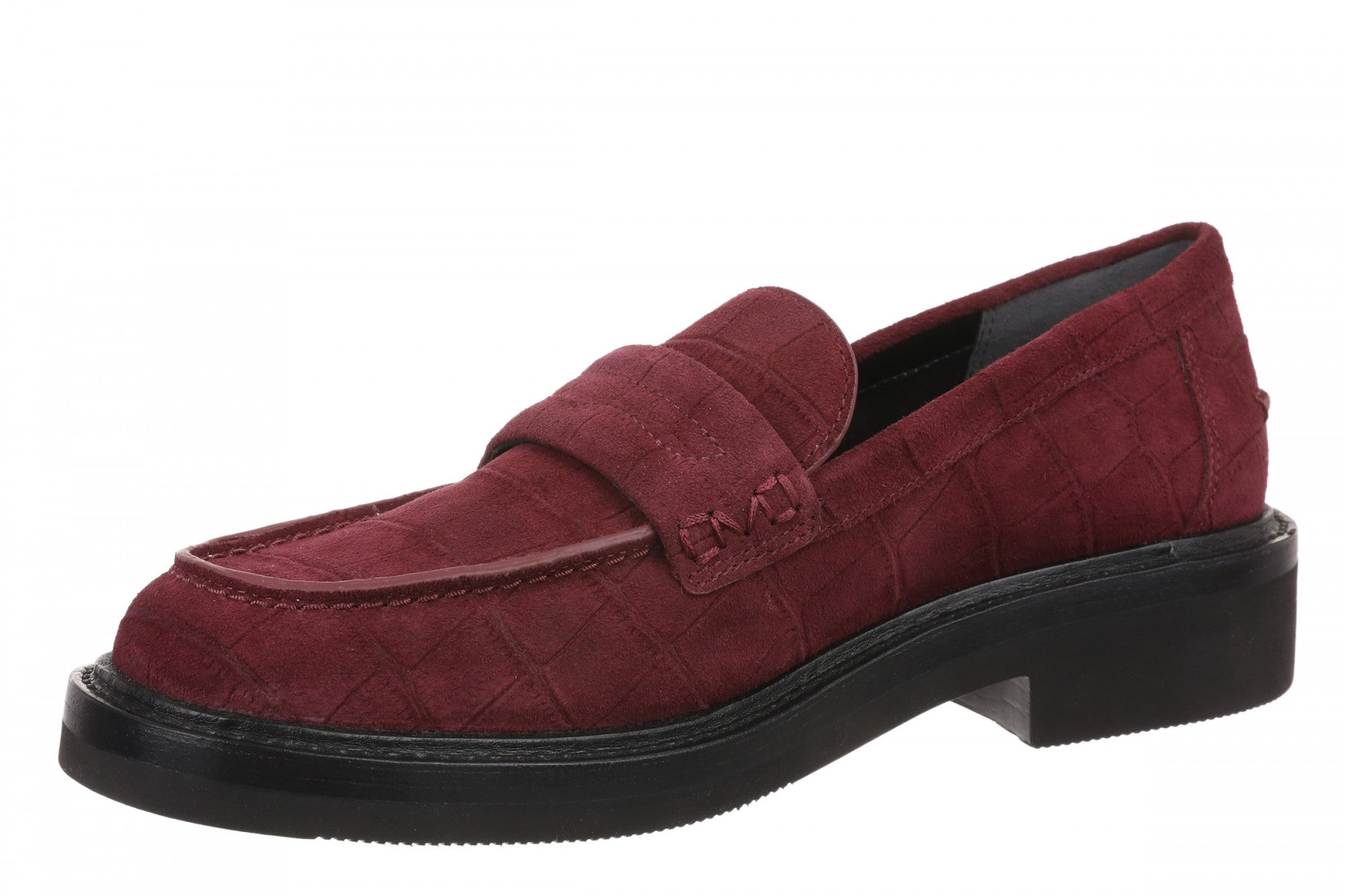 Vionic Caitlin Women's Slip-On Loafer - Orthotic Arch Support Comfort Shoe - Cherry Jubilee - Left angle