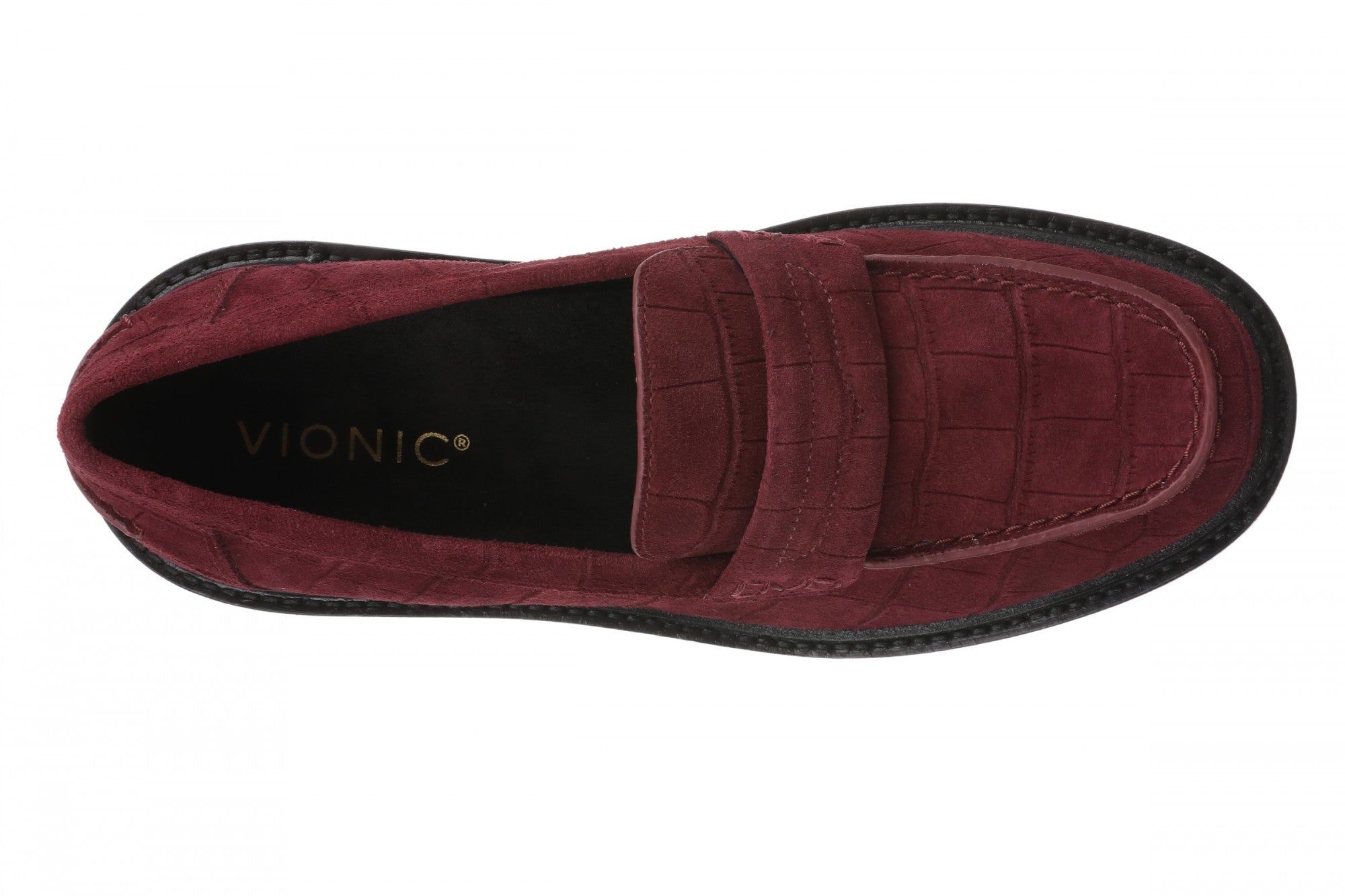 Vionic Caitlin Women's Slip-On Loafer - Orthotic Arch Support Comfort Shoe - Cherry Jubilee - Top
