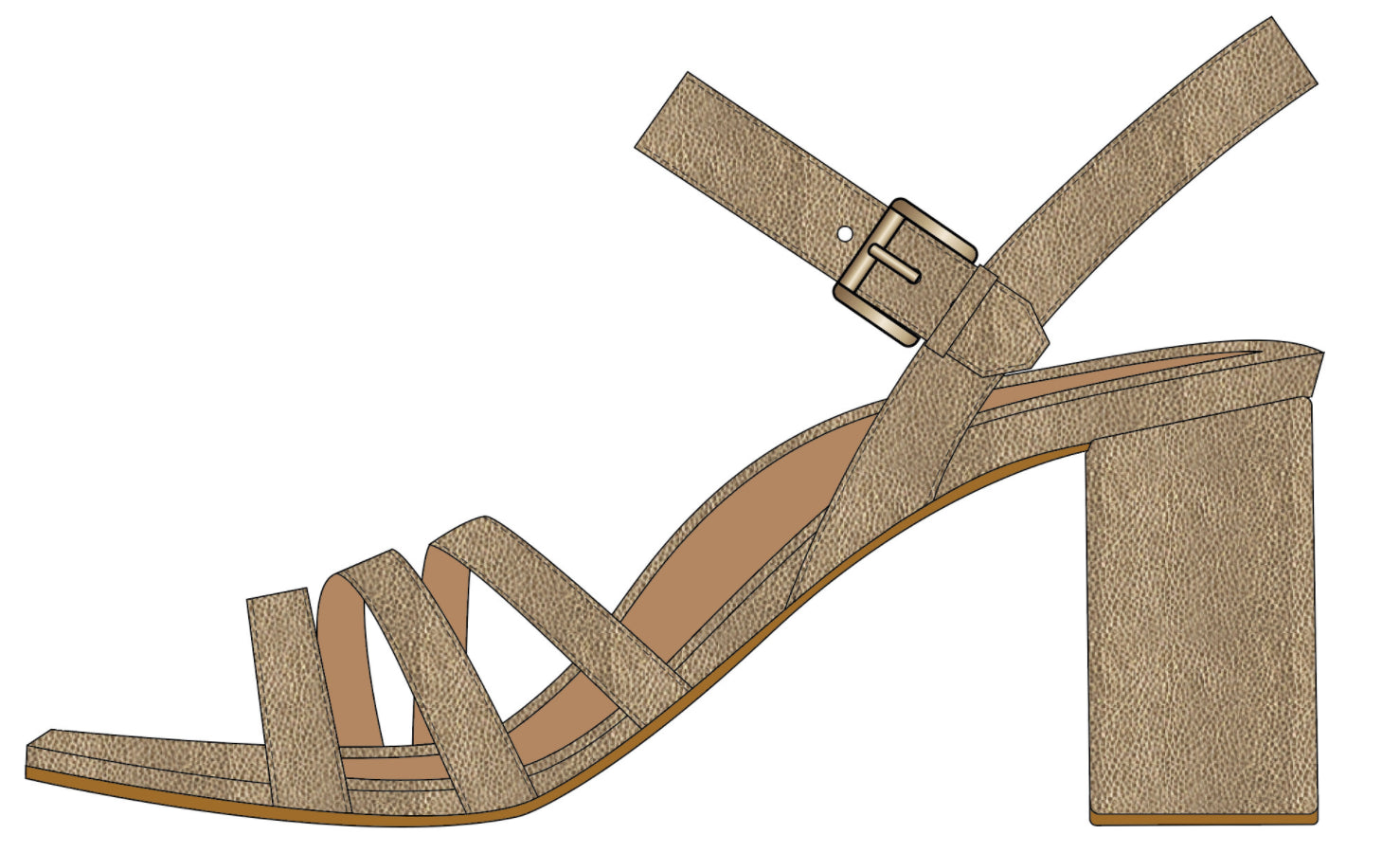 Vionic Nora Women's Strappy Sandal Sandal - Gold - Angle main