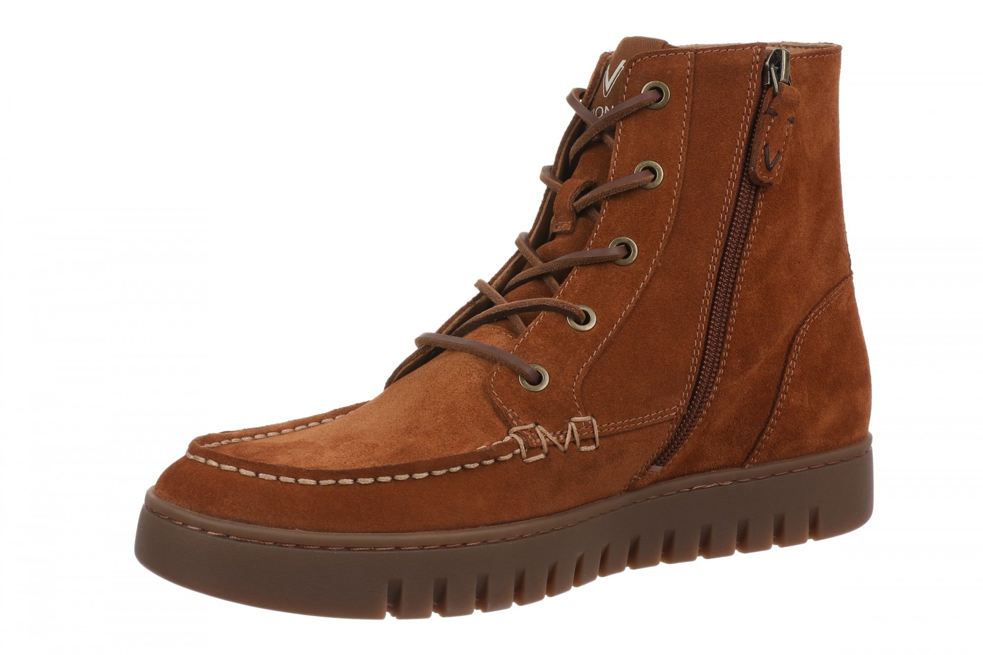 Vionic Uptown Jackson - Men's Comfortable Orthotic Arch Support Casual Ankle Boot - Tobbaco - Left angle