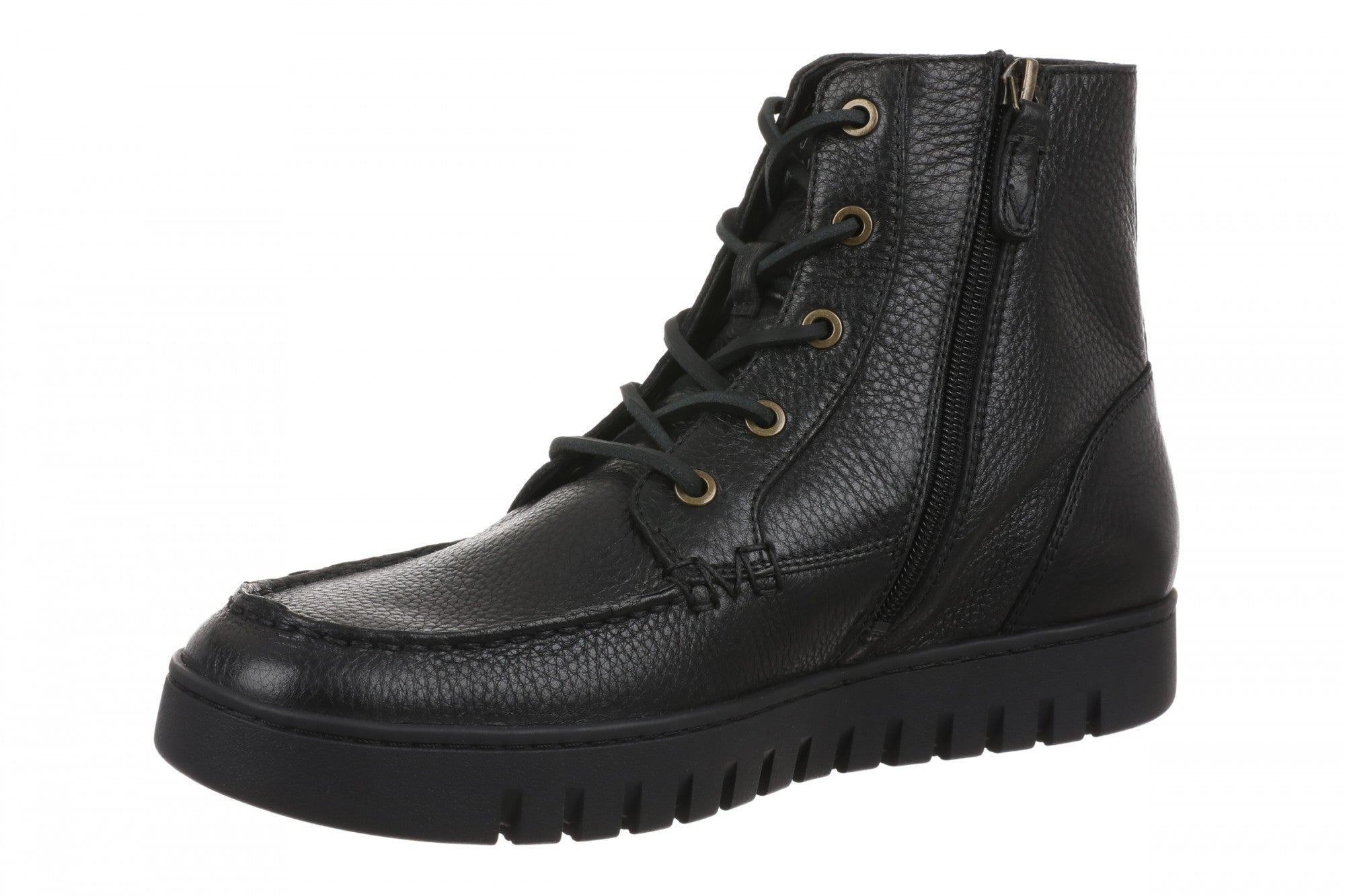 Vionic Uptown Jackson - Men's Comfortable Orthotic Arch Support Casual Ankle Boot - Black - Left angle