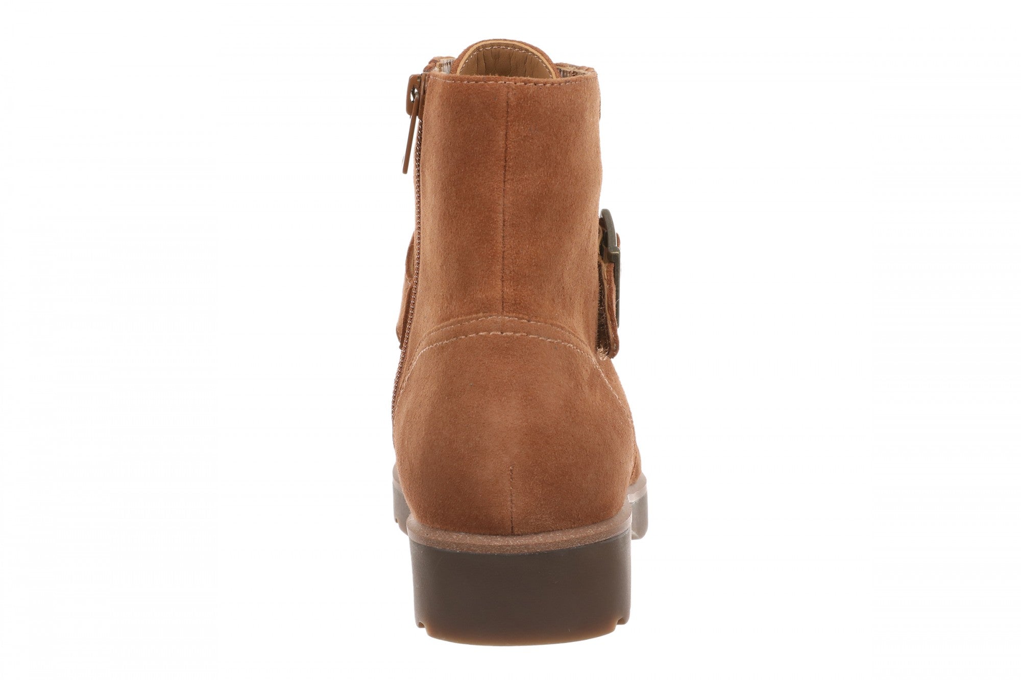Vionic Catina Women's Mid Shaft Short Boot - Comfortable Orthotic Arch Support Lace-Up - Tan - Back