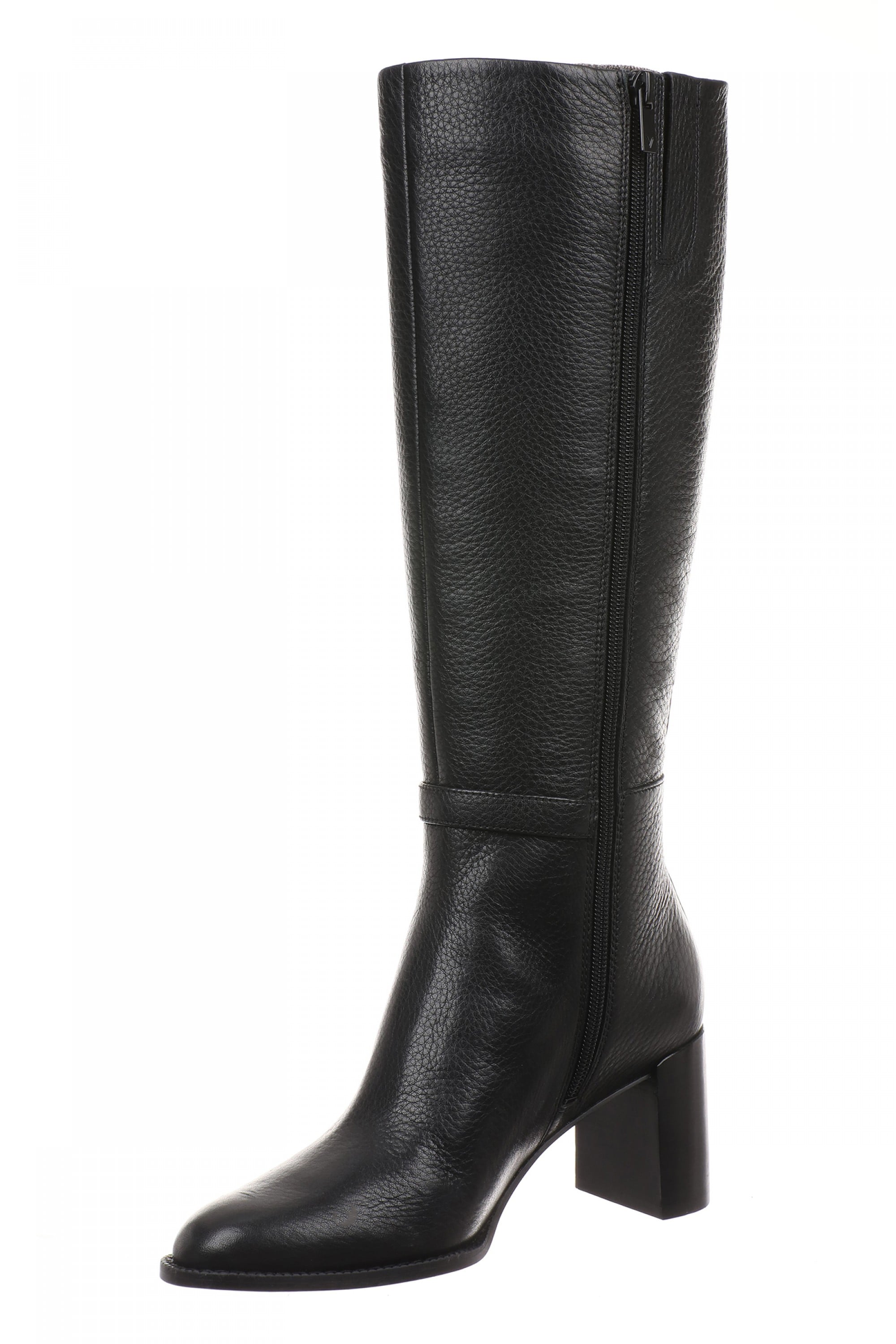 Vionic Valora Womens High Shaft Tall Boot - Women's Comfortable Orthotic Arch Support Tall Boot - Black Wide Calf - Left angle