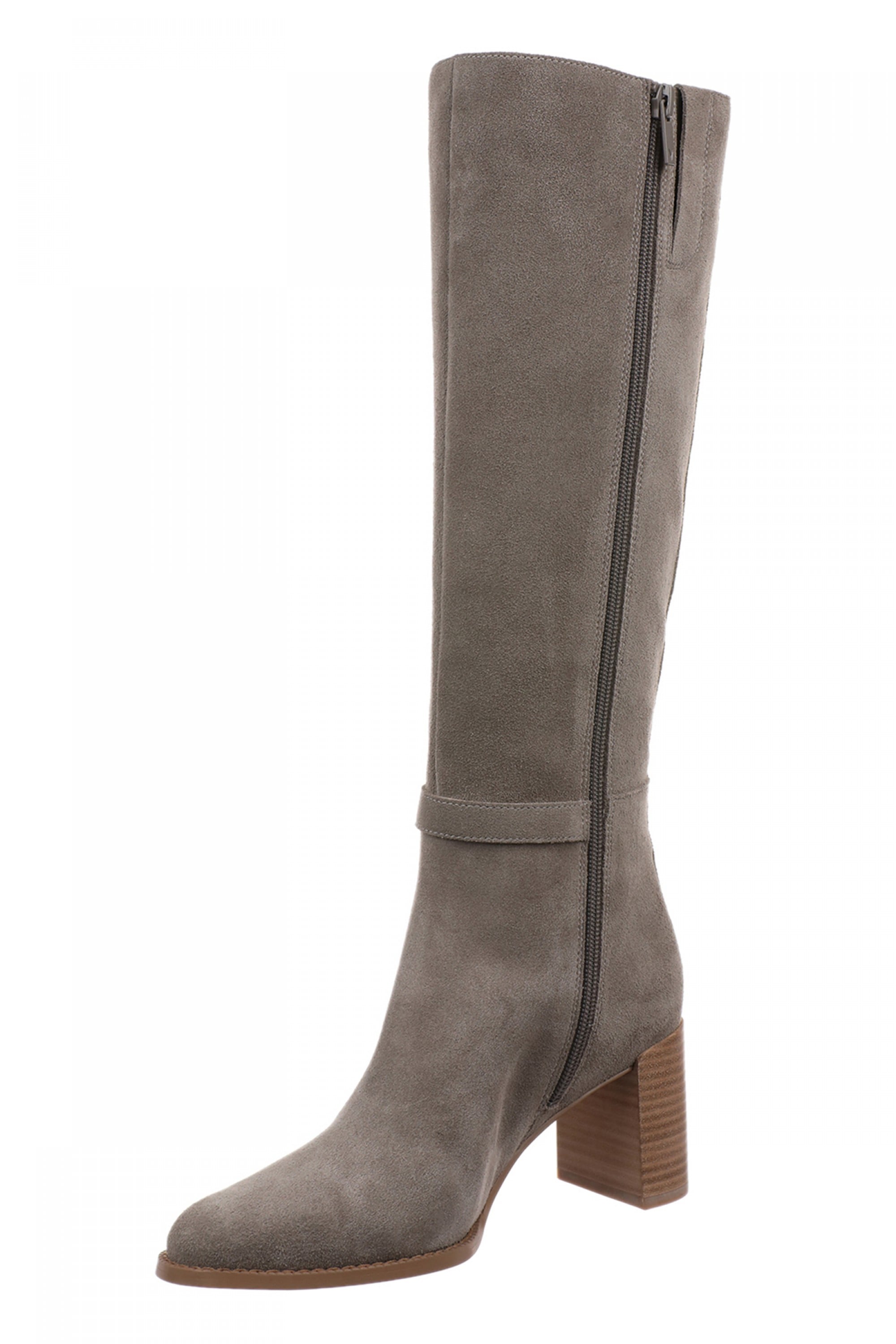 Vionic Valora Womens High Shaft Tall Boot - Women's Comfortable Orthotic Arch Support Tall Boot - Stone - Left angle
