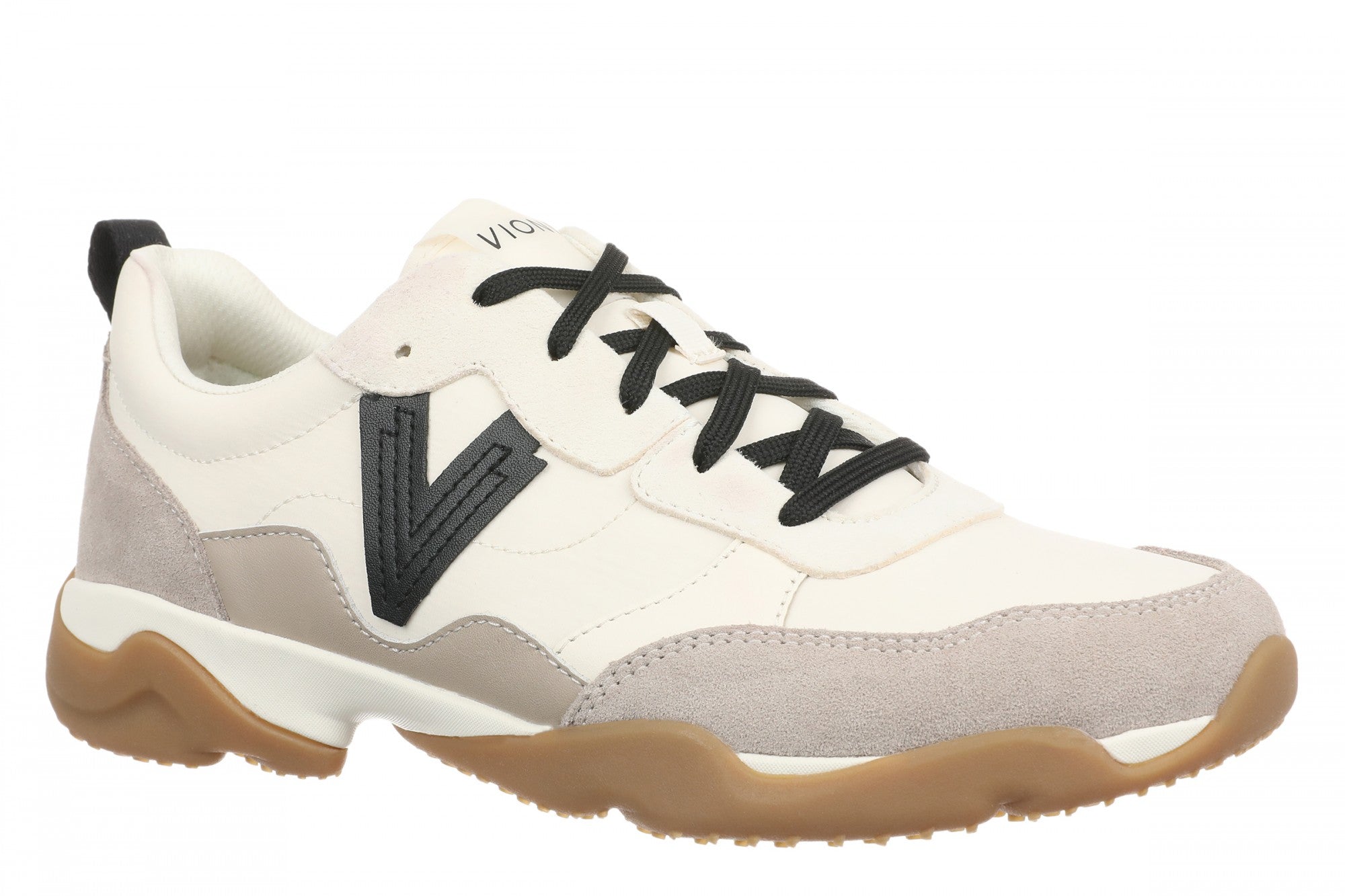 Vionic Walk Slim Glide Women's Comfortable Orthotic Arch Support Walking Sneakers - Ivory - Left angle
