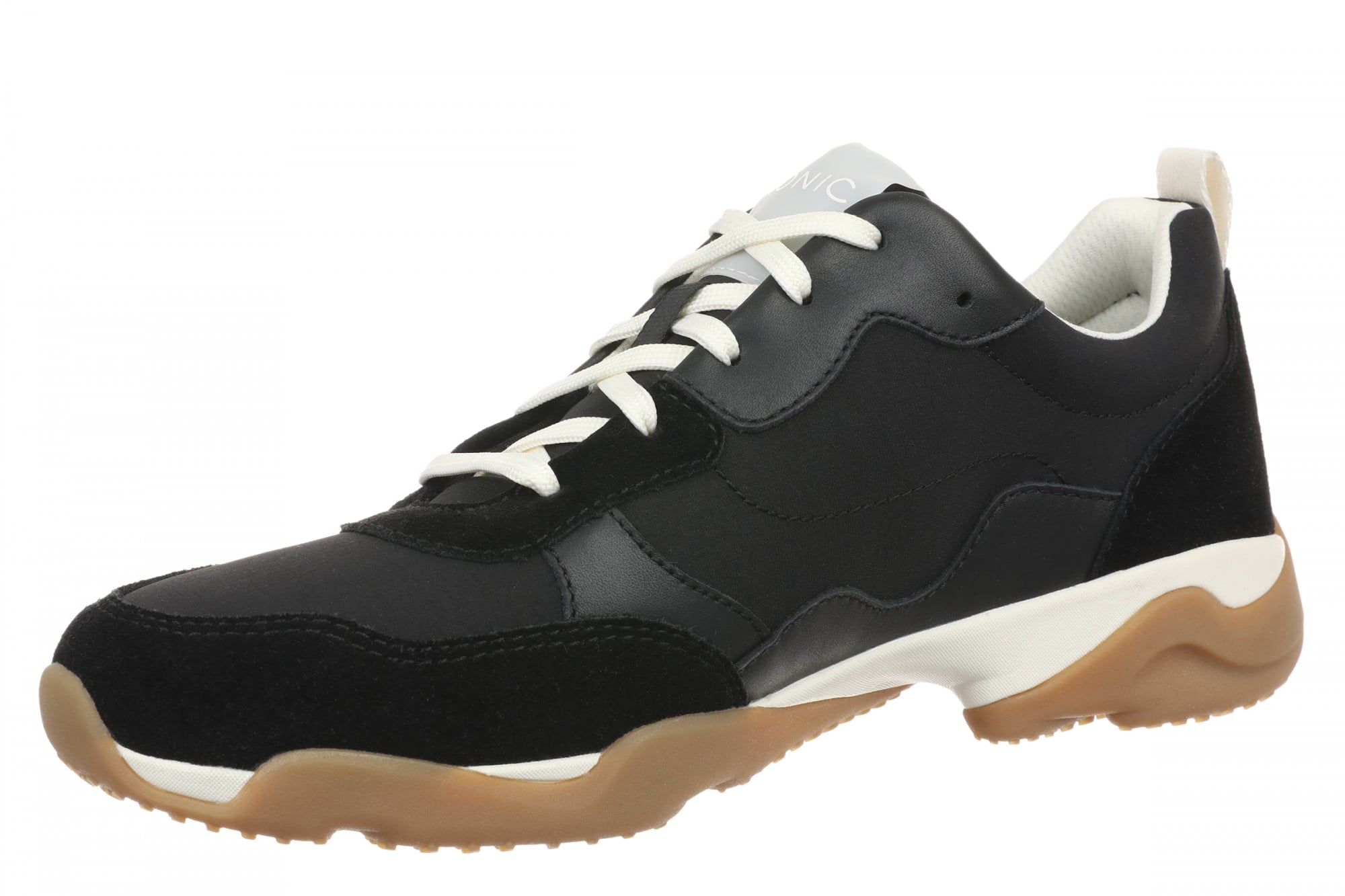 Vionic Walk Slim Glide Women's Comfortable Orthotic Arch Support Walking Sneakers - Black - Left angle