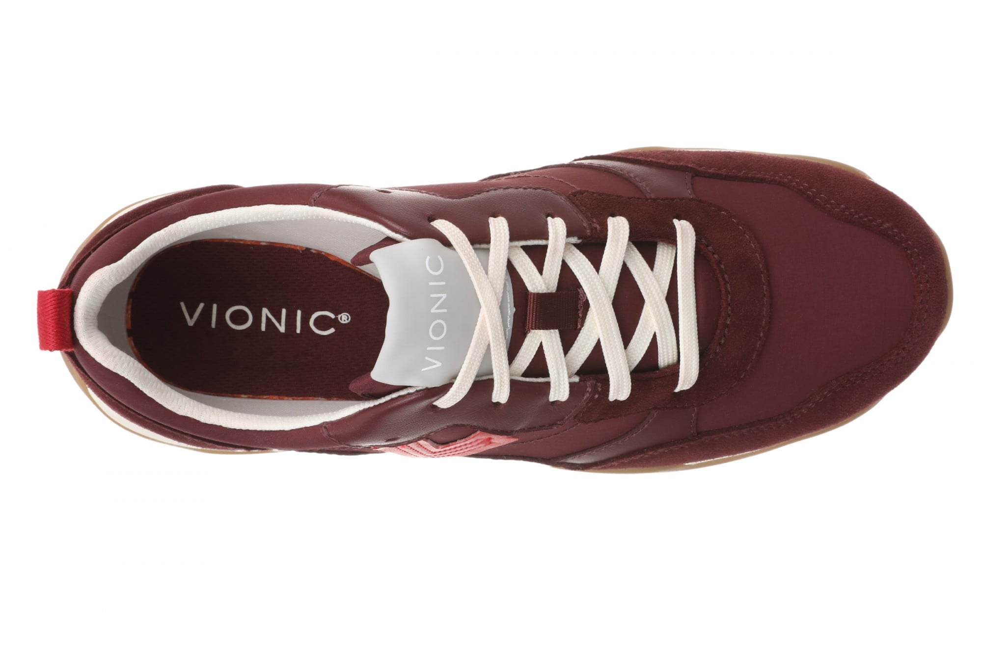 Vionic Walk Slim Glide Women's Comfortable Orthotic Arch Support Walking Sneakers - Cherry Jubilee - Top