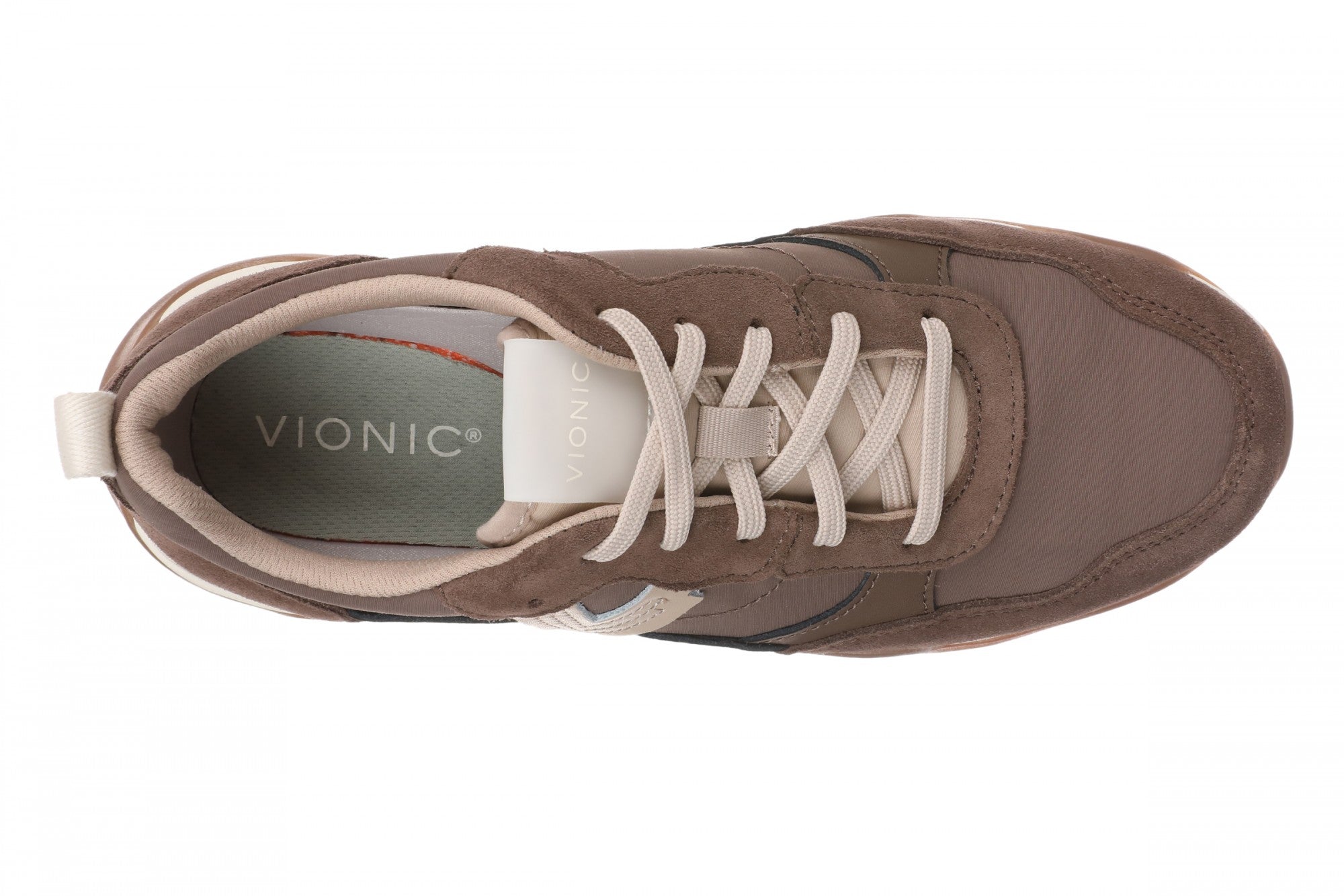 Vionic Walk Slim Glide Women's Comfortable Orthotic Arch Support Walking Sneakers - Driftwood - Top