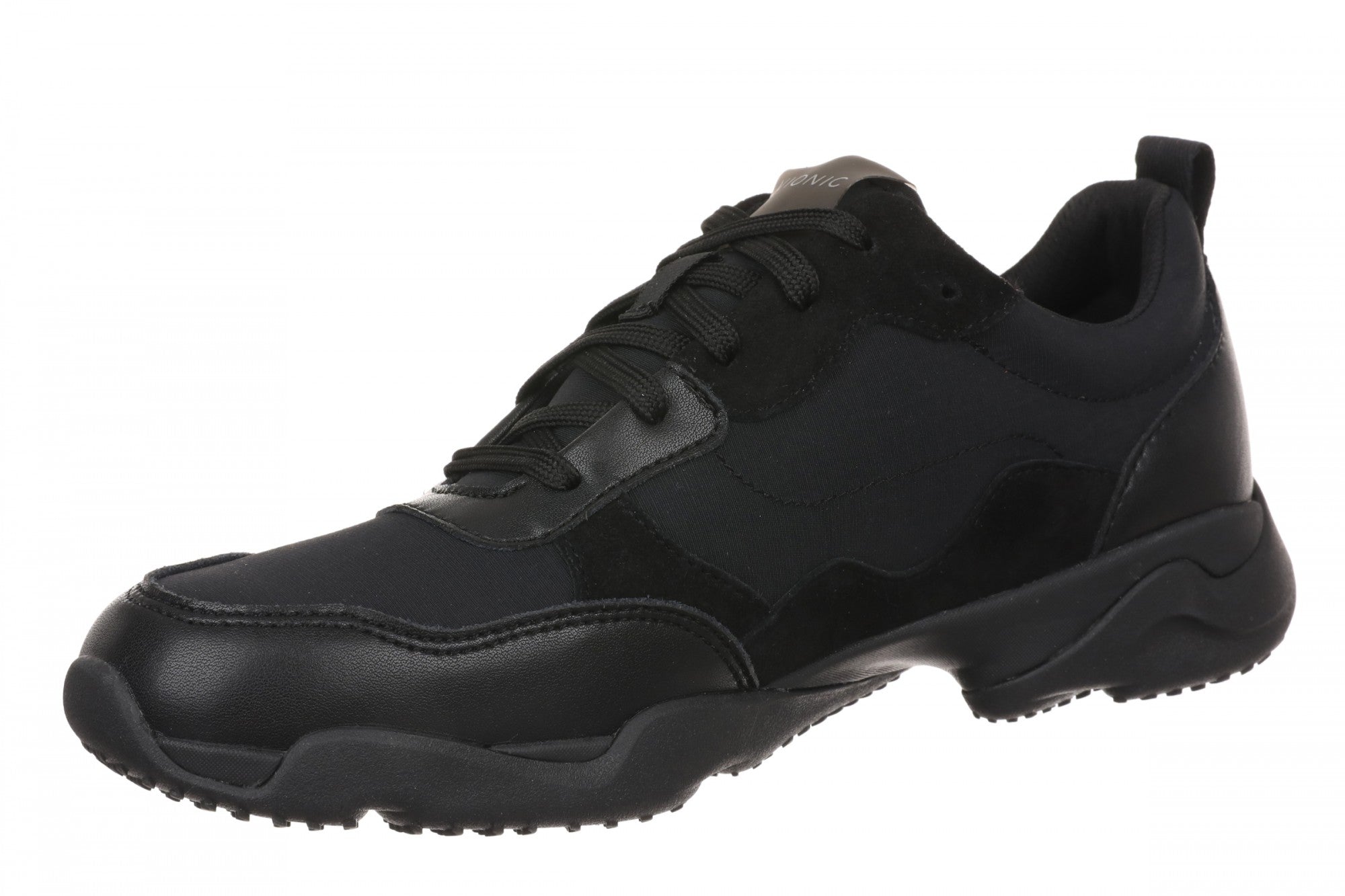 Vionic Walk Slim Glide Women's Comfortable Orthotic Arch Support Walking Sneakers - Black/black - Left angle