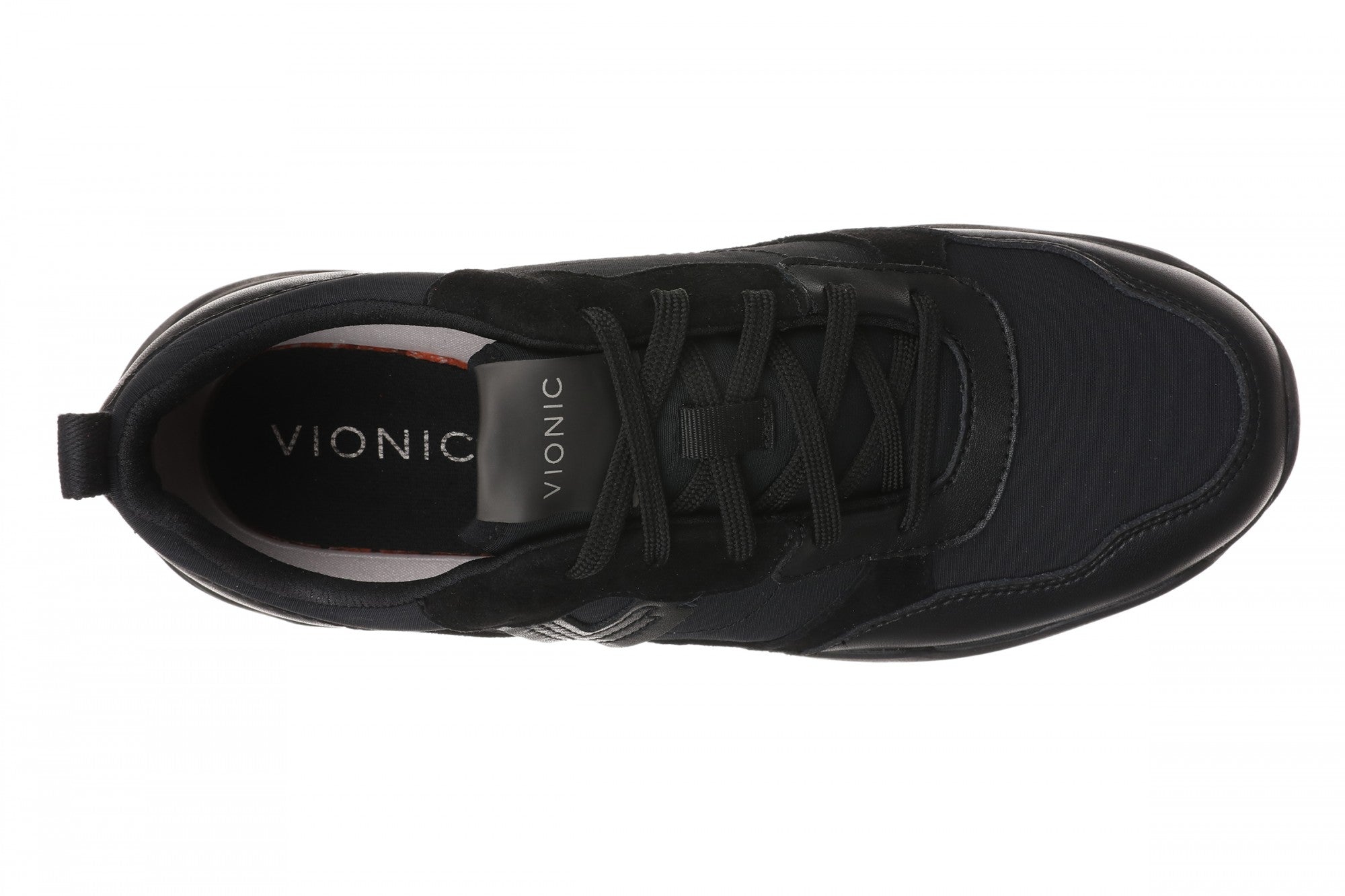 Vionic Walk Slim Glide Women's Comfortable Orthotic Arch Support Walking Sneakers - Black/black - Top