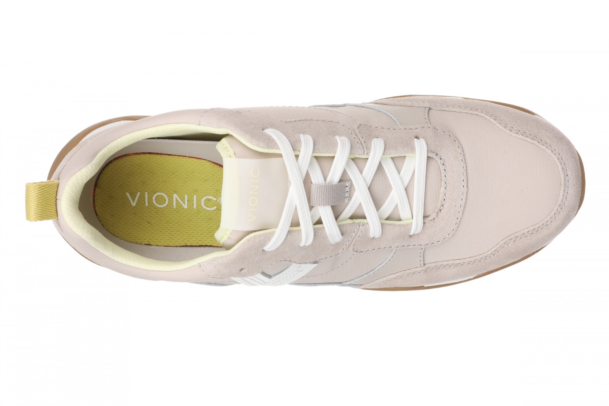 Vionic Walk Slim Glide Women's Comfortable Orthotic Arch Support Walking Sneakers - Chateau Grey - Top