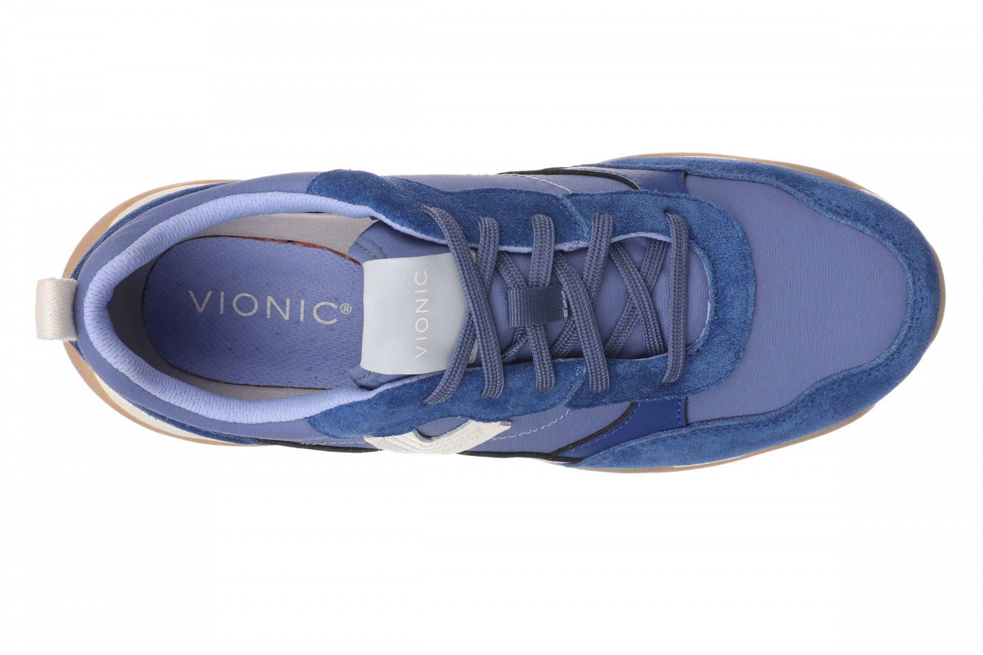 Vionic Walk Slim Glide Women's Comfortable Orthotic Arch Support Walking Sneakers - Mazarine Blue - Top
