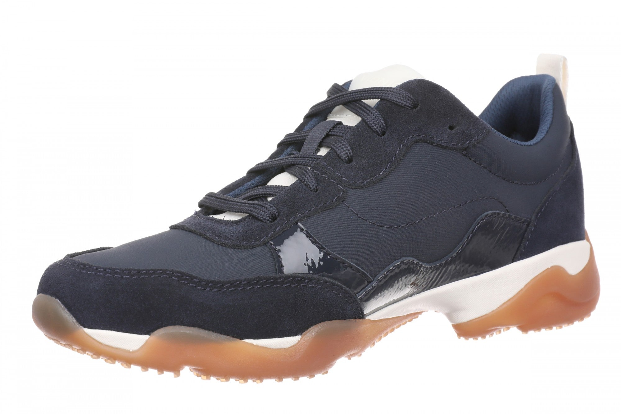 Vionic Walk Slim Glide Women's Comfortable Orthotic Arch Support Walking Sneakers - Navy Blazer - Left angle