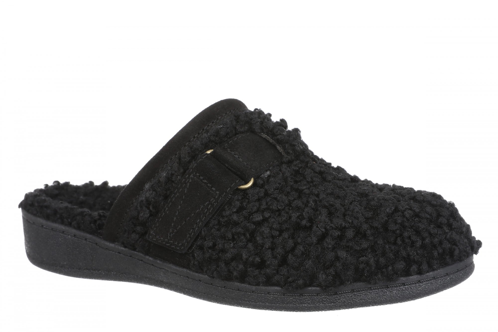 Vionic Izzy Women's Comfortable Orthotic Arch Support Mule Slipper in Black
