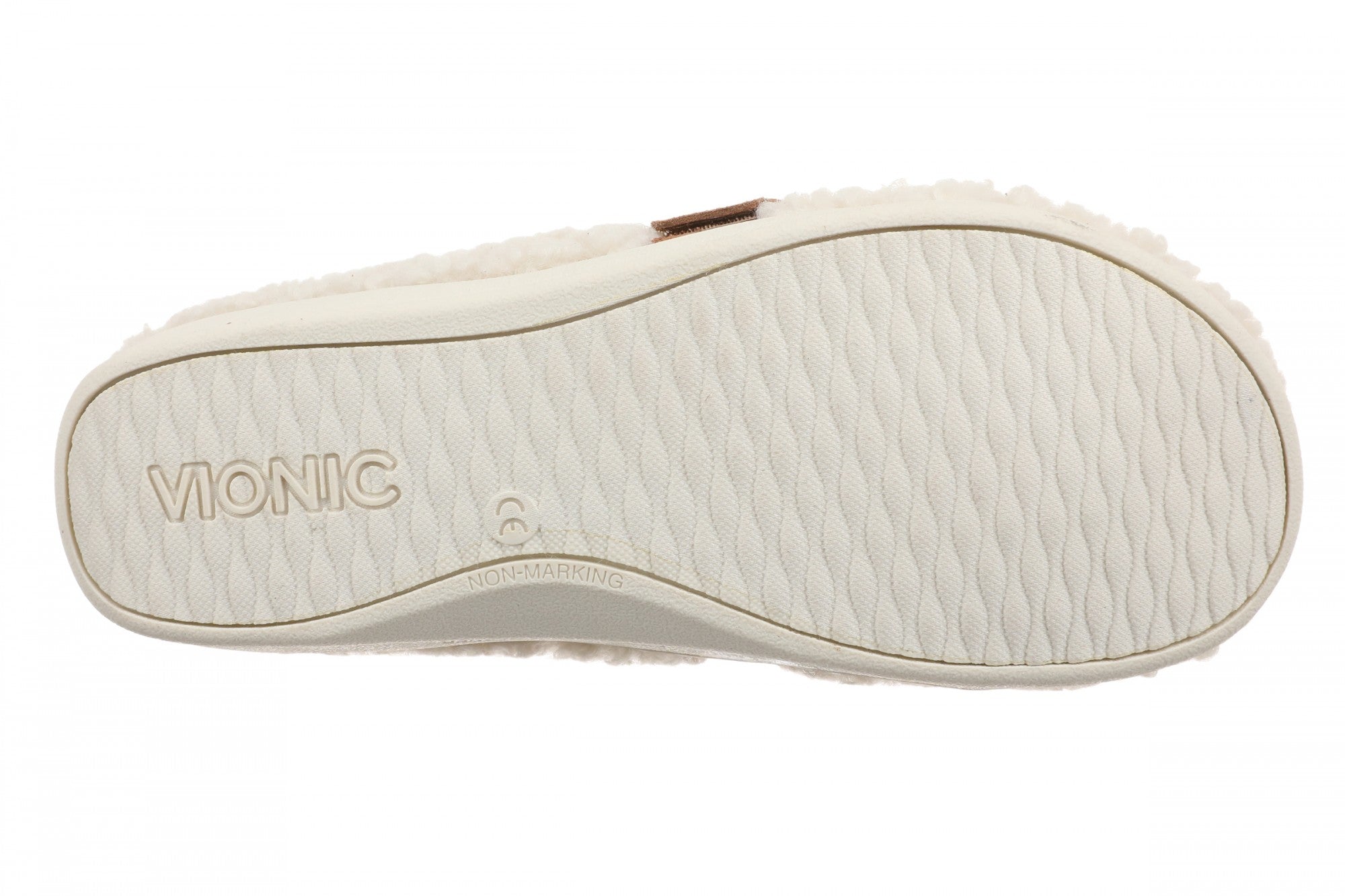 Vionic Imogen Slipper - Women's Orthotic Arch Support Comfort Slipper - Cream Shearling - Bottom