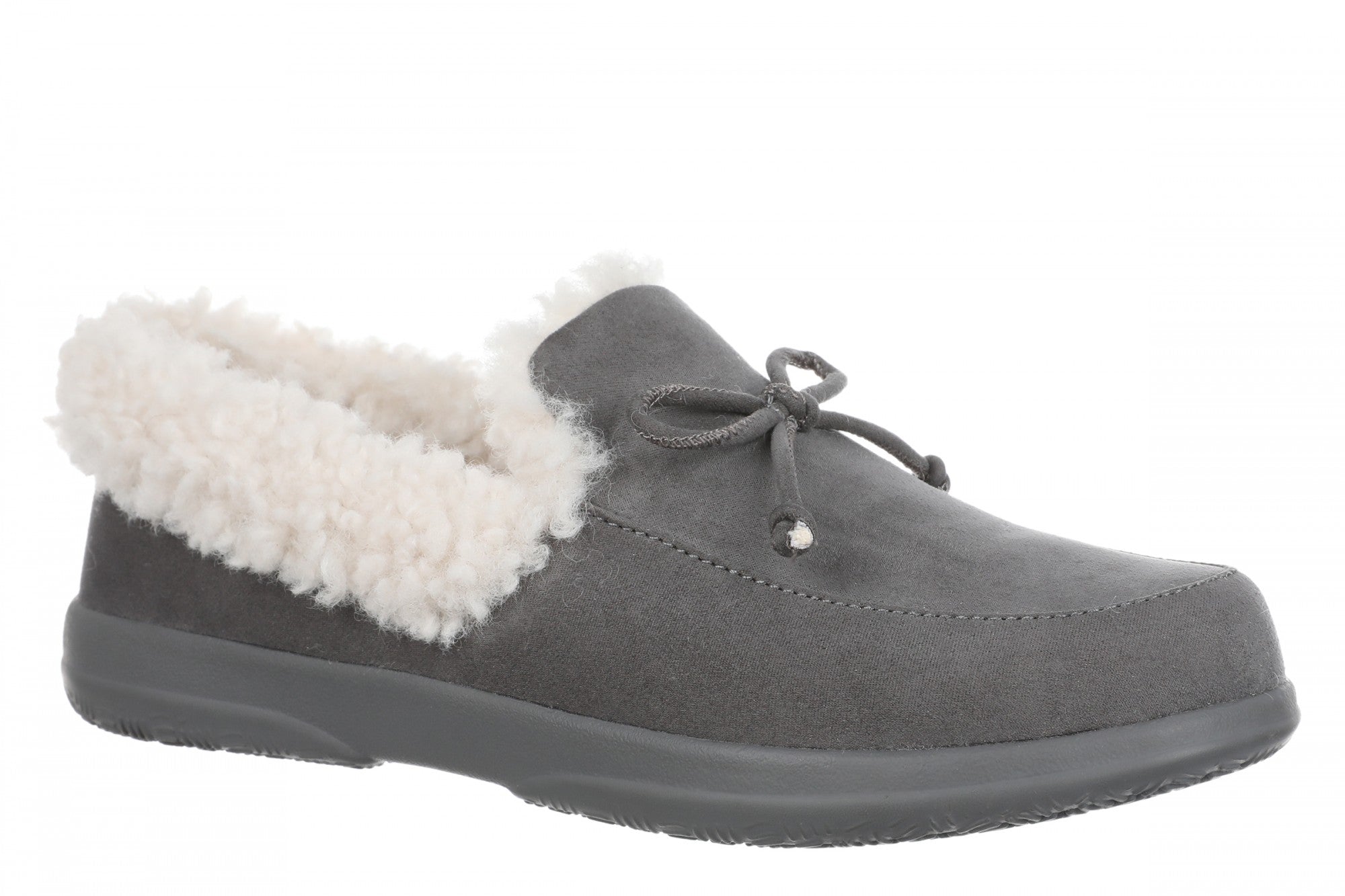 Vionic Claribel Slipper - Women's Cozy Orthotic Arch Support House Slipper in Slate Grey