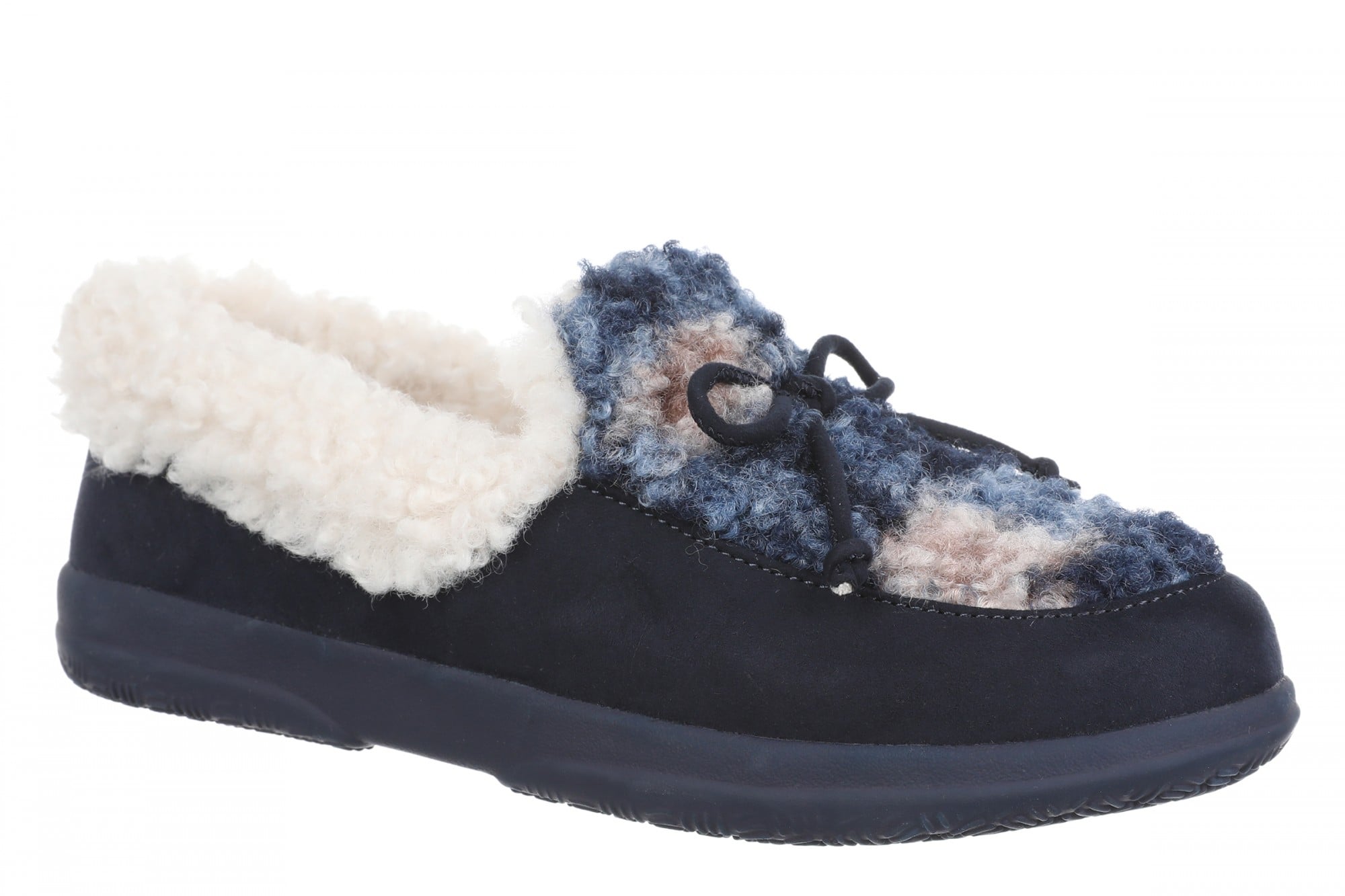Vionic Claribel Slipper - Women's Cozy Orthotic Arch Support House Slipper in Navy Blazer