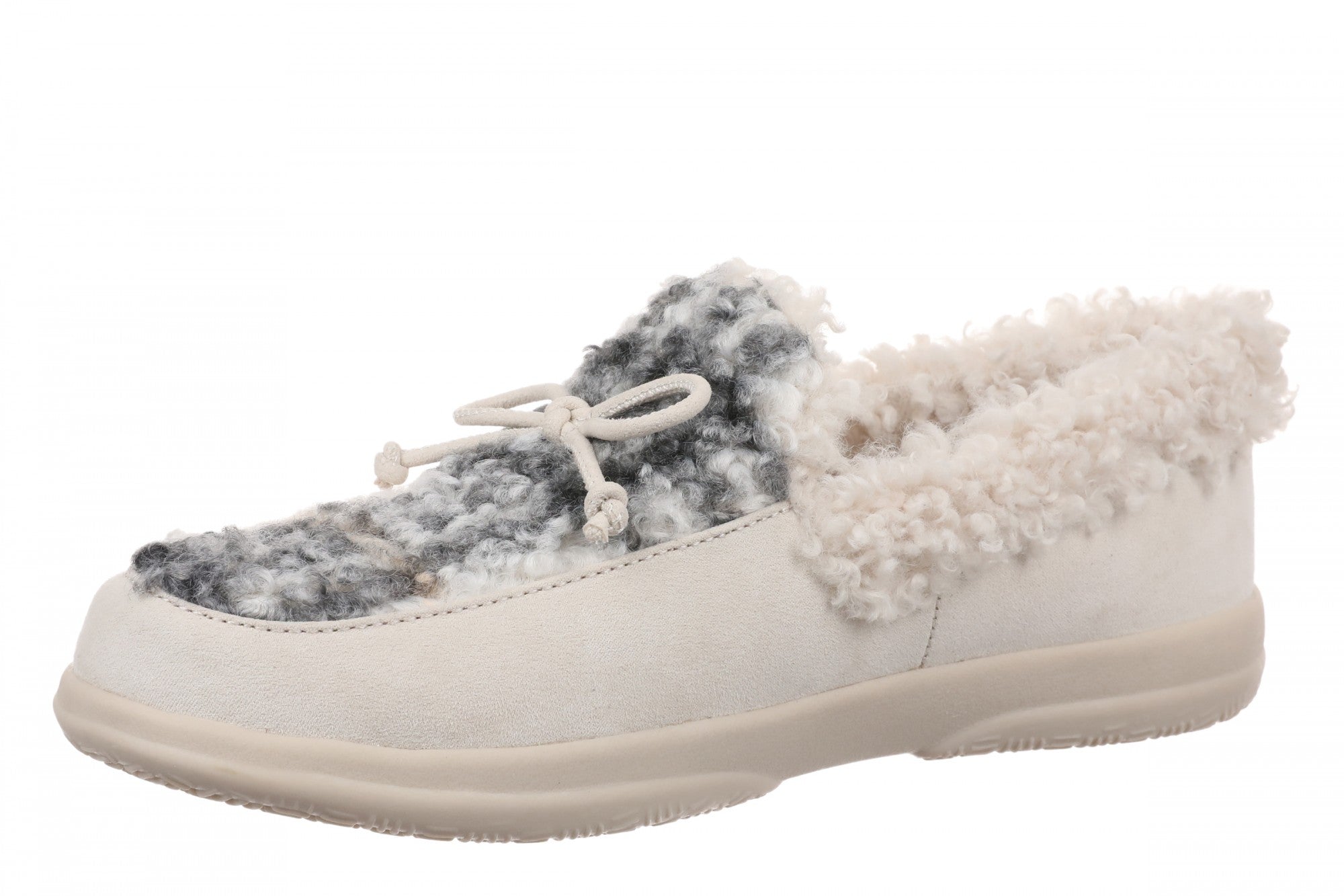 Vionic Claribel Slipper - Women's Cozy Orthotic Arch Support House Slipper - Cream - Left angle