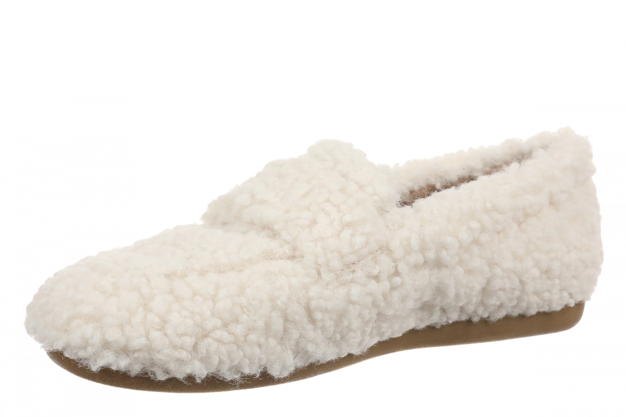 Vionic Snuggle Slipper Women's Comfort Orthotic Arch Support Indoor Outdoor Slippers - Cream - Left angle