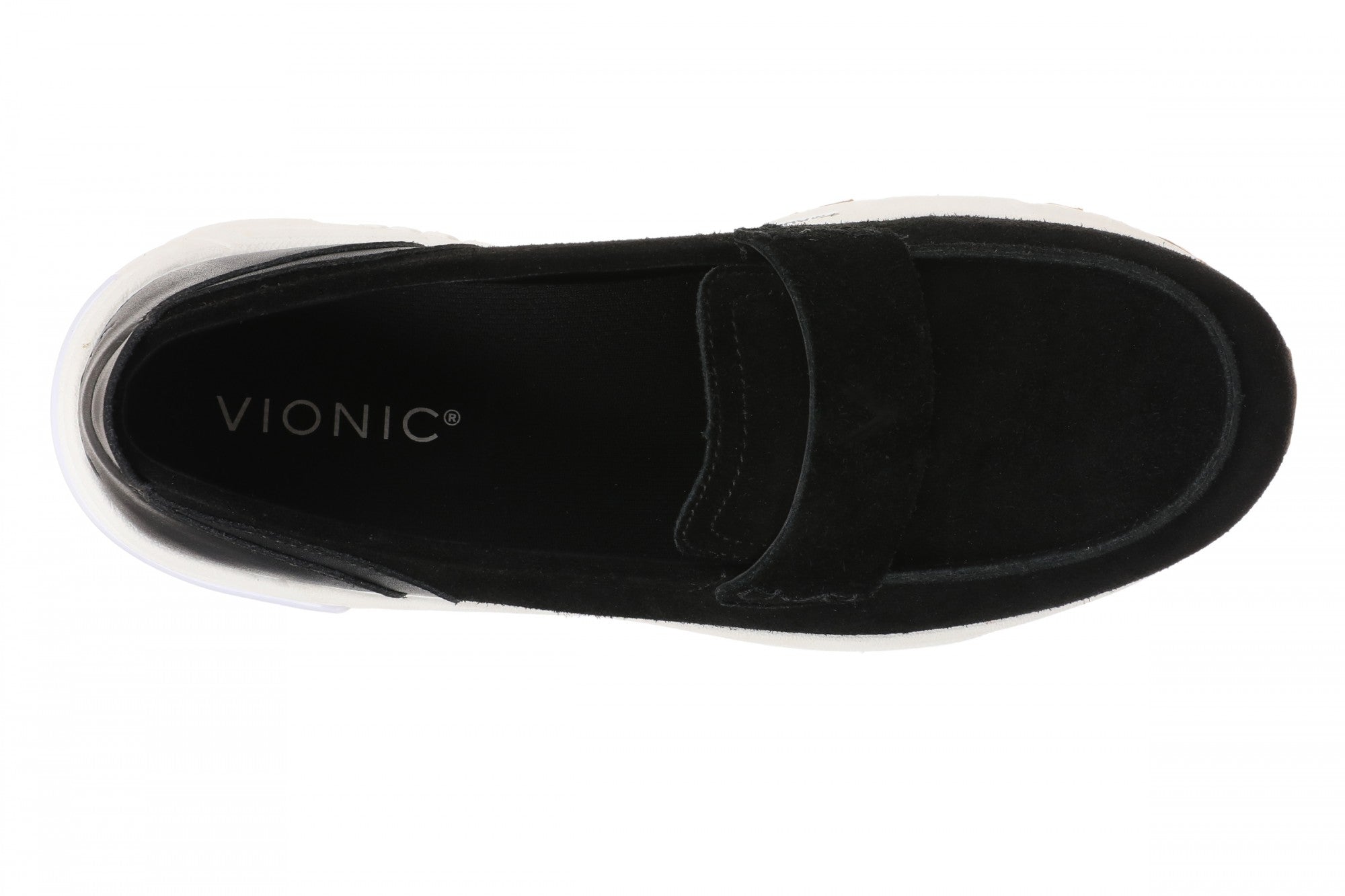 Vionic Walk Roam Loafer - Women's Comfortable Supportive Orthotic Arch Support Walking Shoes - Black/White - Top