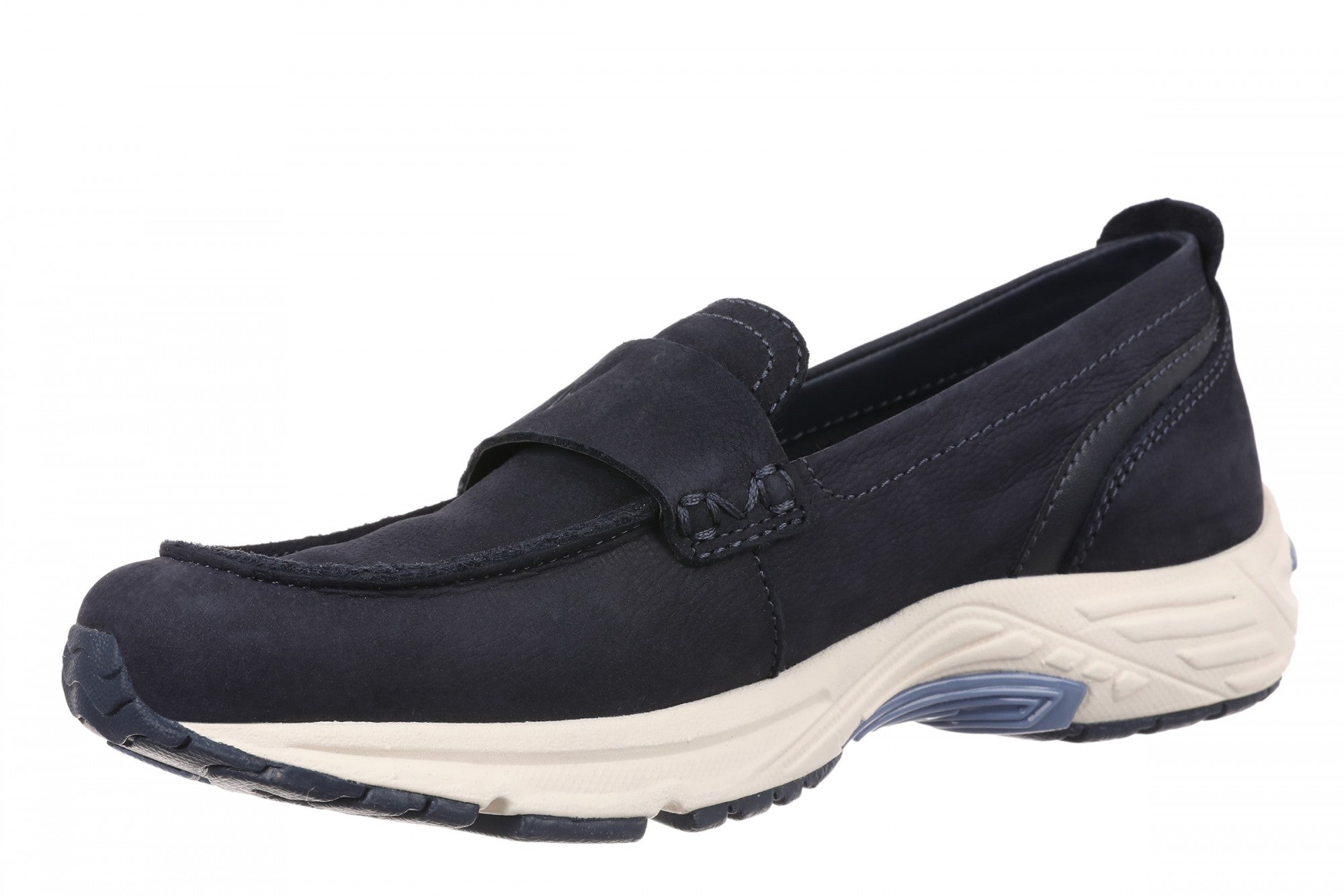 Vionic Walk Roam Loafer - Women's Comfortable Supportive Orthotic Arch Support Walking Shoes - Navy Blazer - Left angle