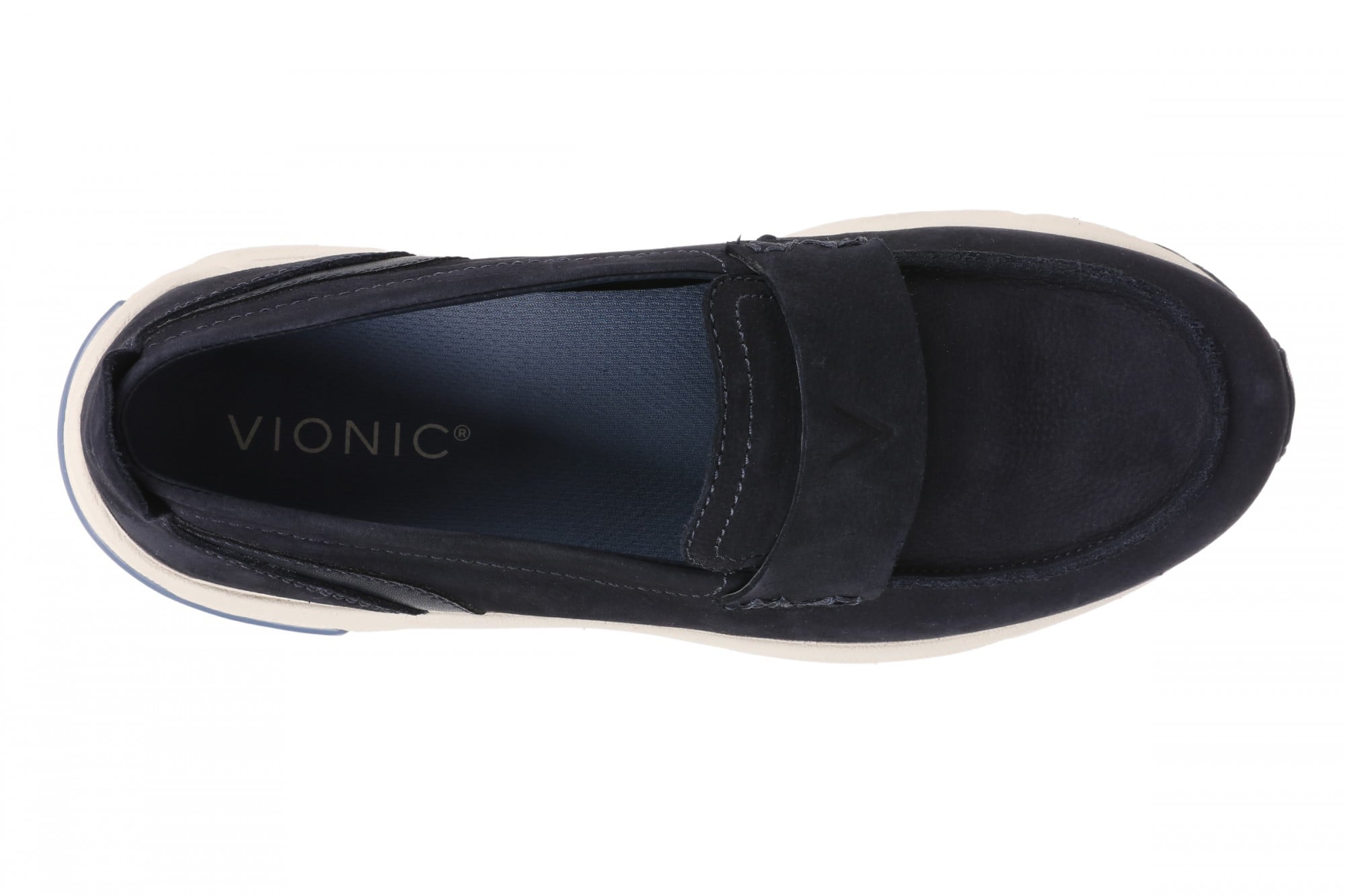 Vionic Walk Roam Loafer - Women's Comfortable Supportive Orthotic Arch Support Walking Shoes - Navy Blazer - Top