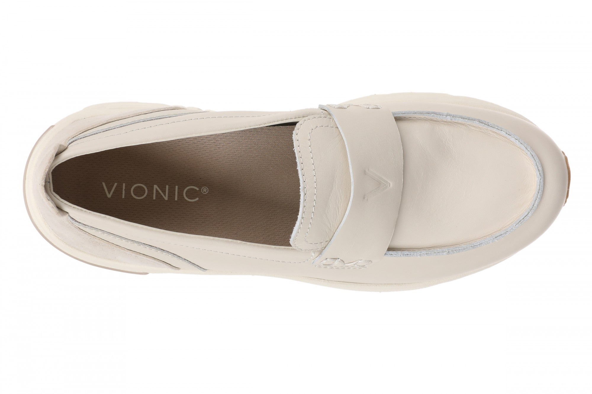 Vionic Walk Roam Loafer - Women's Comfortable Supportive Orthotic Arch Support Walking Shoes - Cream - Top