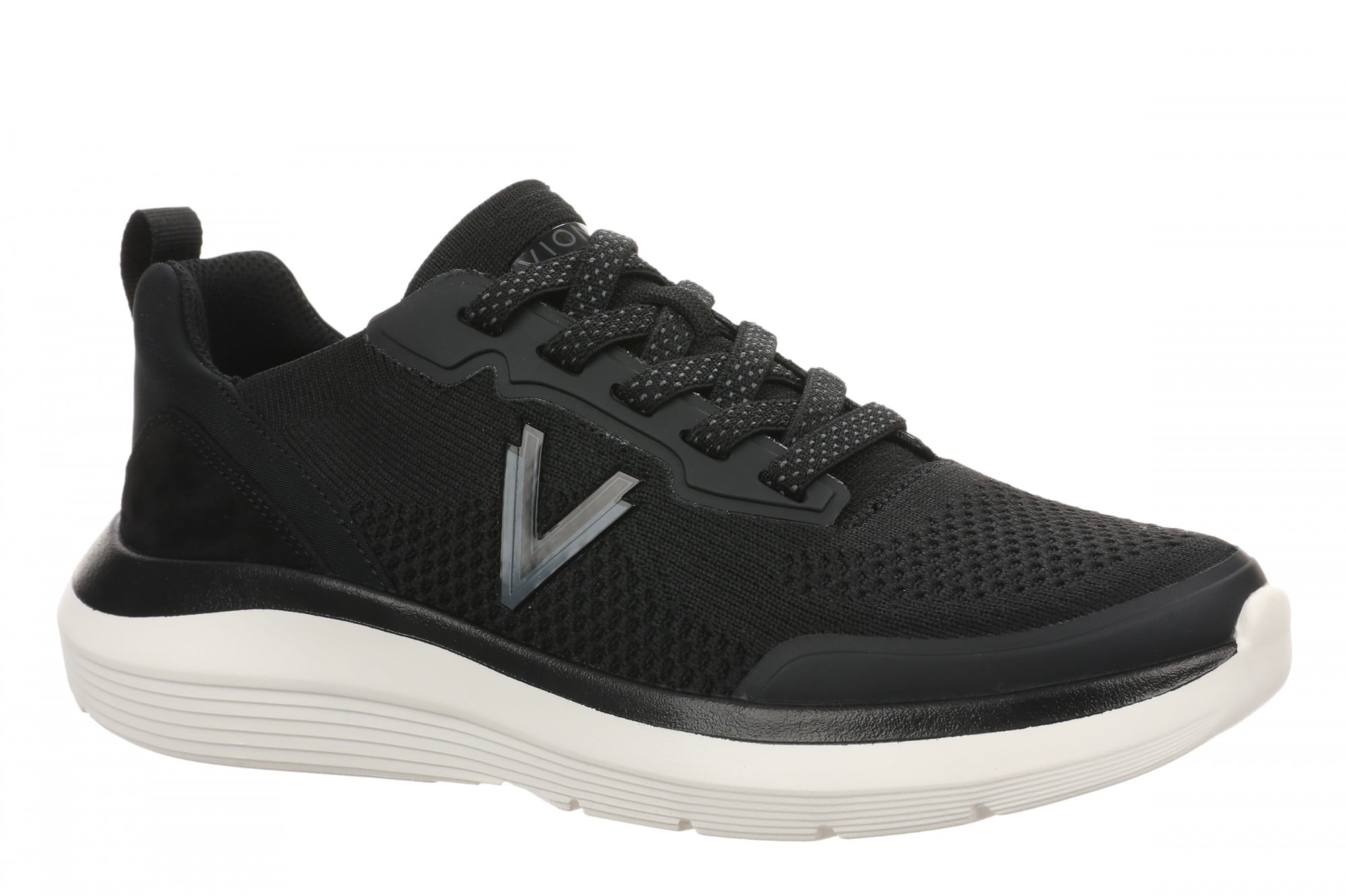 Vionic Hayward Women's Lace-Up Walking Sneaker - Black - Angle main