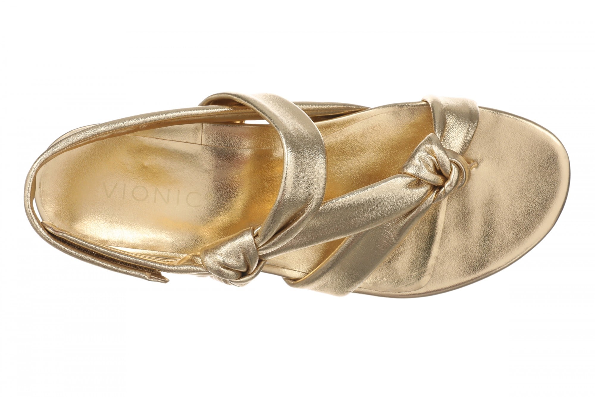 Vionic Geneva Arch Support Comfort Women's Thong Sandal - Gold - Top