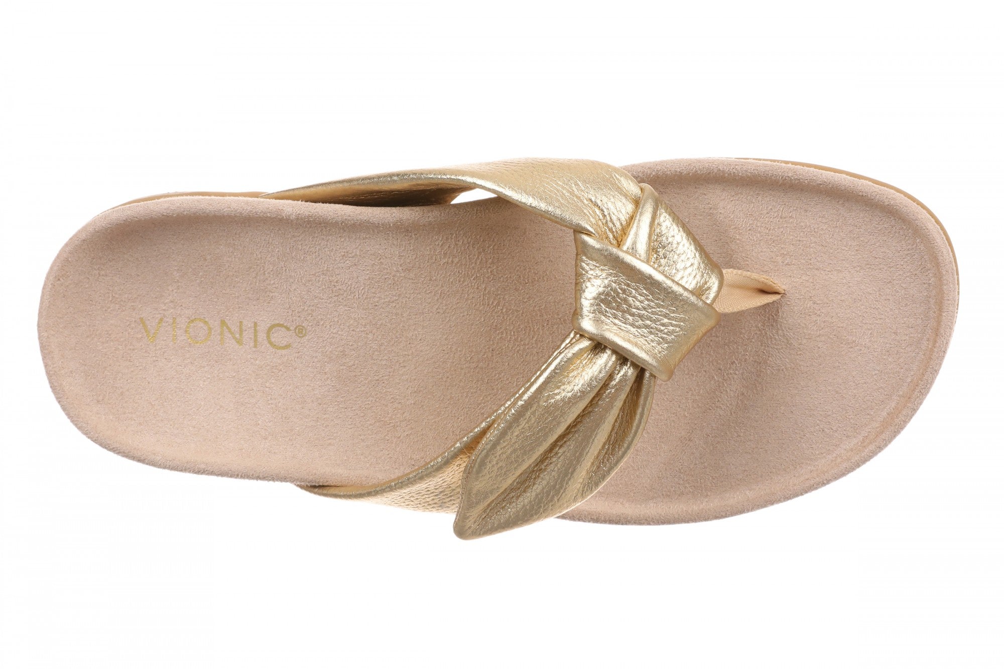 Vionic Eva Women's Orthotic Arch Support Comfort Thong Sandal - Gold - Top
