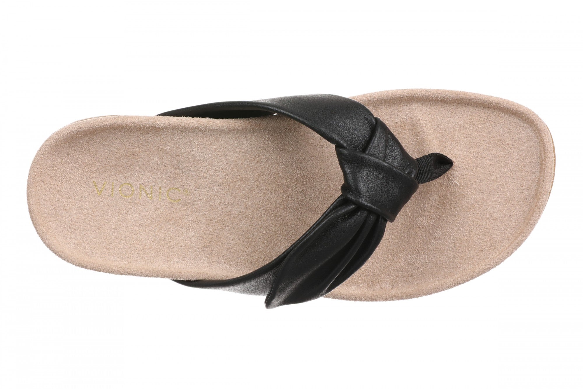 Vionic Eva Women's Orthotic Arch Support Comfort Thong Sandal - Black - Top