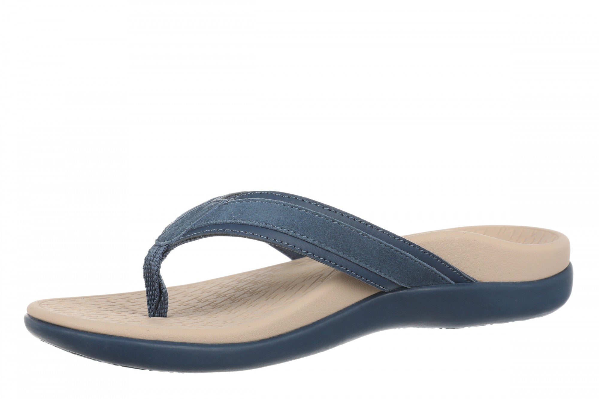 Vionic Tide 2.0 Women's Comfort Orthotic Arch Support Thong Sandal - Dark Denim - Left angle