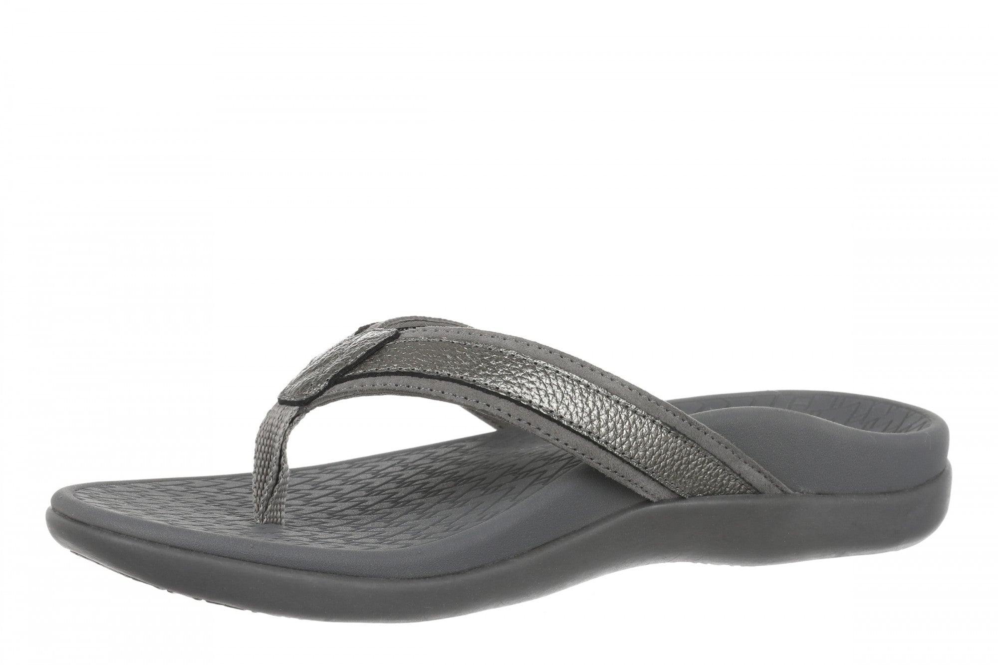 Vionic Tide 2.0 Women's Comfort Orthotic Arch Support Thong Sandal - Pewter - Left angle