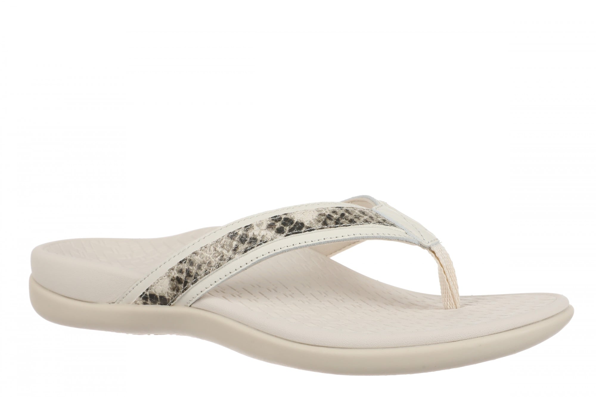 Vionic Tide 2.0 Women's Comfort Orthotic Arch Support Thong Sandal - Cream Snake - Angle main