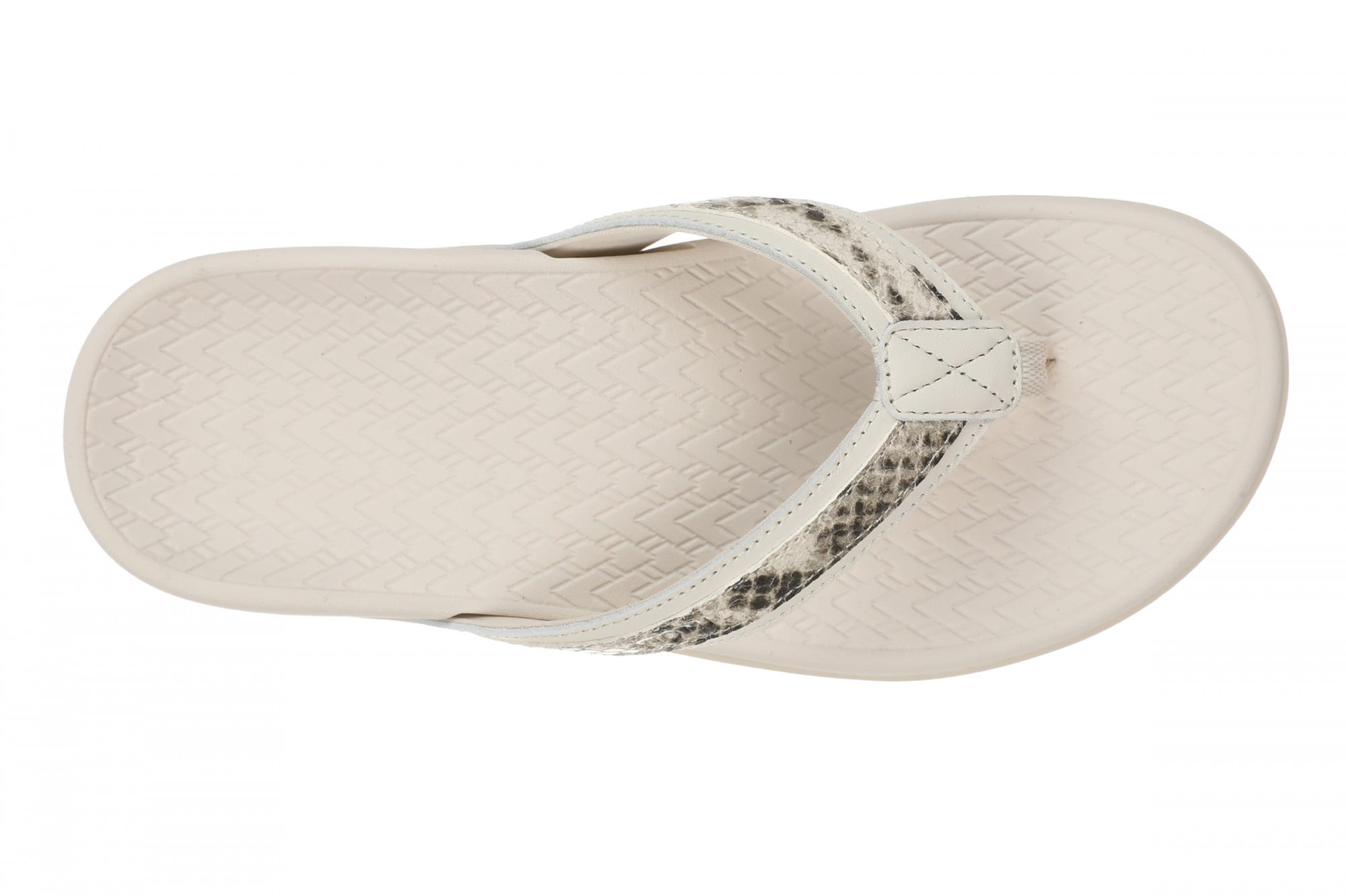 Vionic Tide 2.0 Women's Comfort Orthotic Arch Support Thong Sandal - Cream Snake - Top