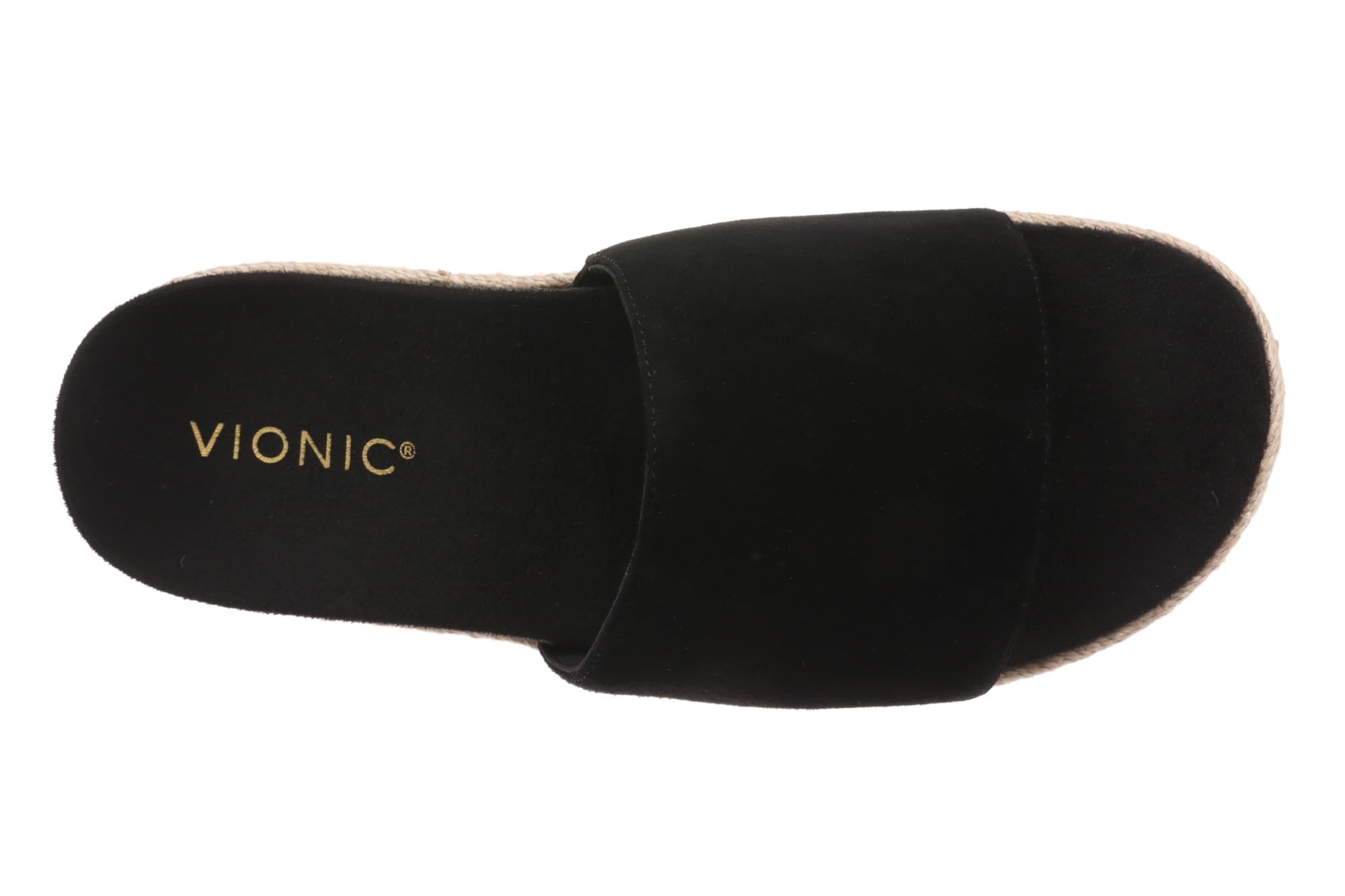 Vionic Yasmina Women's Orthotic Arch Support Espadrille Slide Sandal - Black - Top