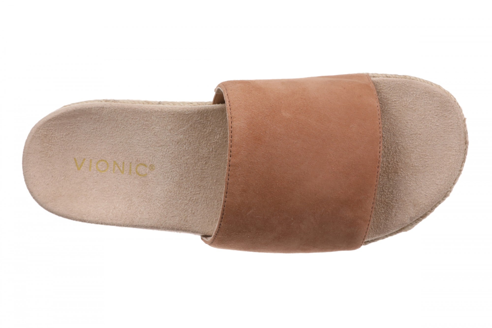 Vionic Yasmina Women's Orthotic Arch Support Espadrille Slide Sandal - Mocha Mousse - Top