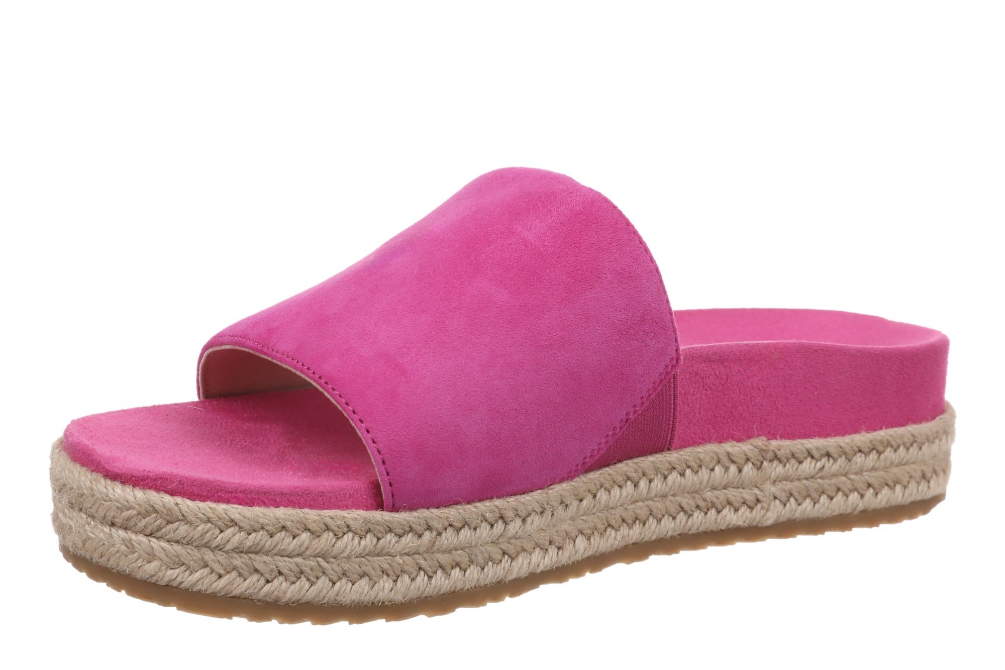 Vionic Yasmina Women's Orthotic Arch Support Espadrille Slide Sandal - Rose Violet - Left angle