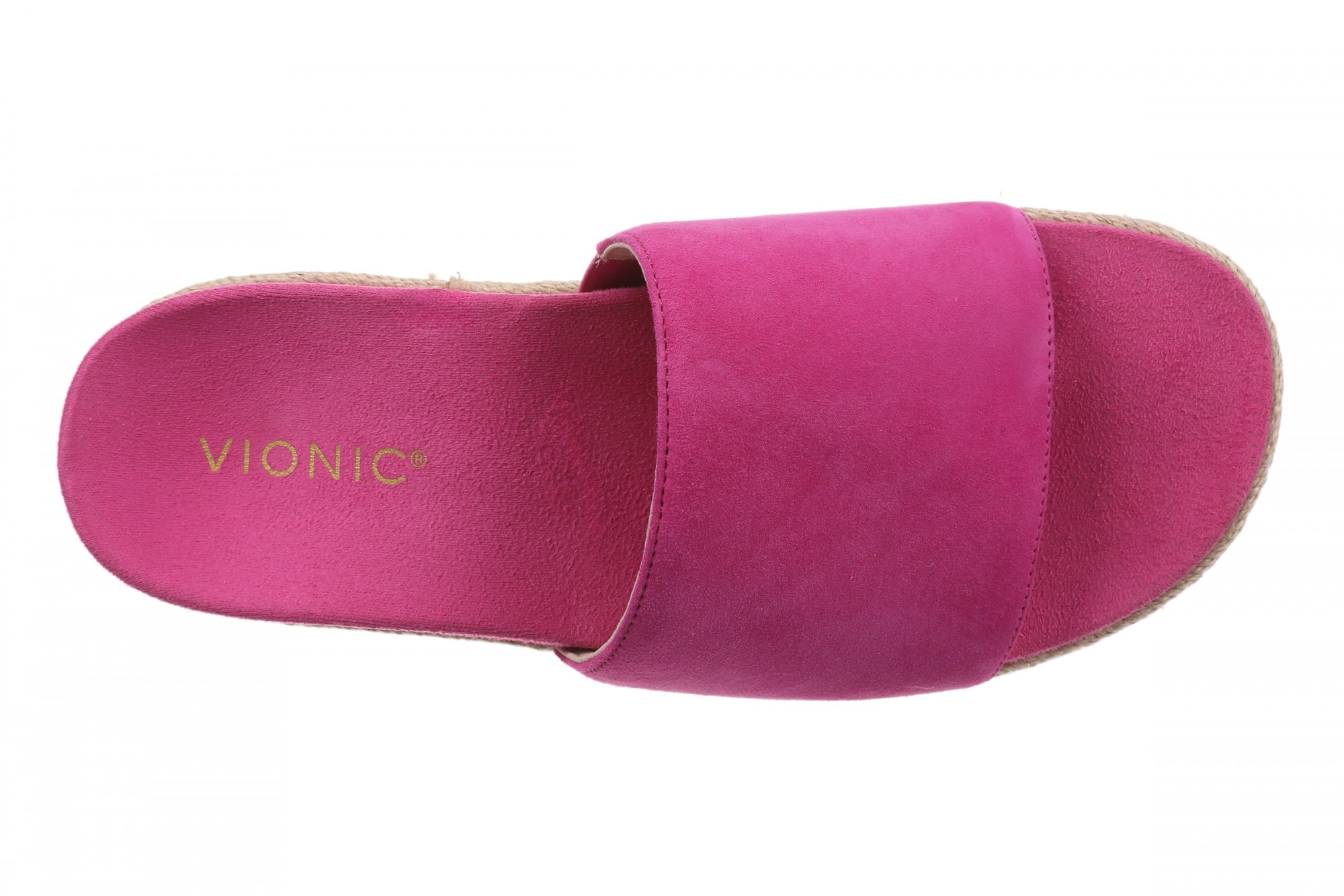 Vionic Yasmina Women's Orthotic Arch Support Espadrille Slide Sandal - Rose Violet - Top