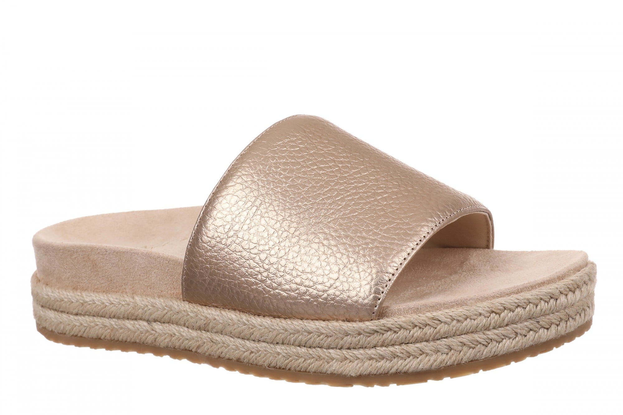 Vionic Yasmina Women's Orthotic Arch Support Espadrille Slide Sandal in Bronze