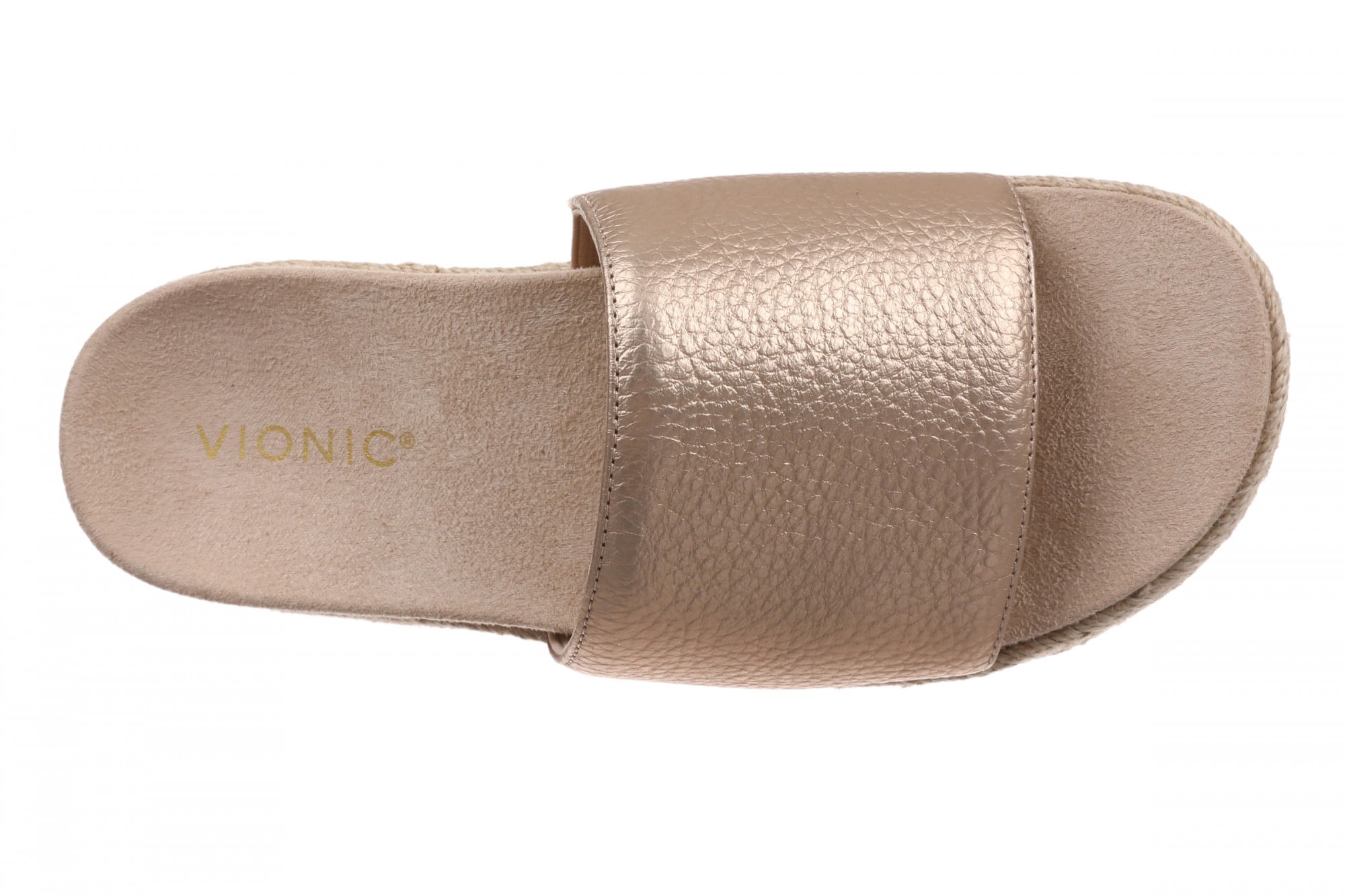 Vionic Yasmina Women's Orthotic Arch Support Espadrille Slide Sandal - Bronze - Top