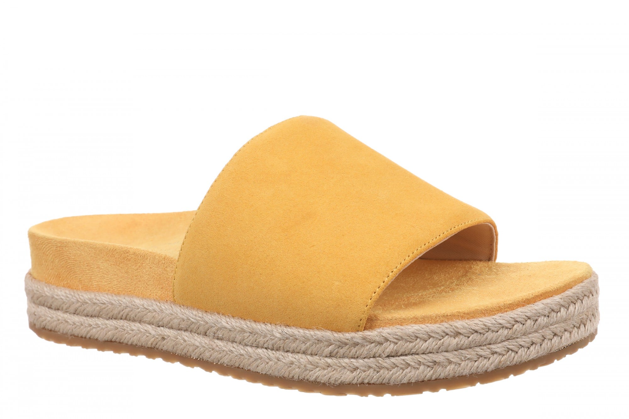 Vionic Yasmina Women's Orthotic Arch Support Espadrille Slide Sandal in Amber Yellow
