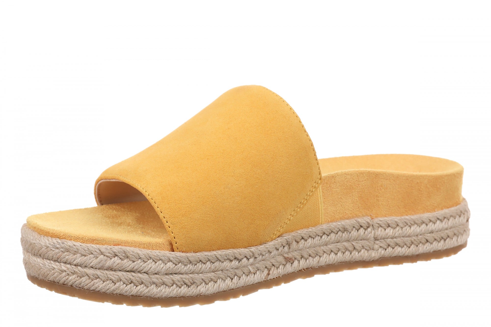 Vionic Yasmina Women's Orthotic Arch Support Espadrille Slide Sandal - Amber Yellow - Left angle