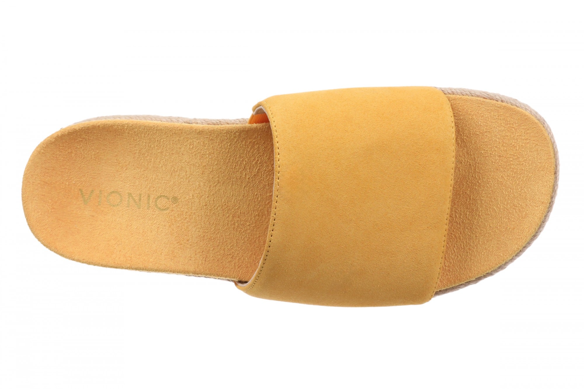 Vionic Yasmina Women's Orthotic Arch Support Espadrille Slide Sandal - Amber Yellow - Top