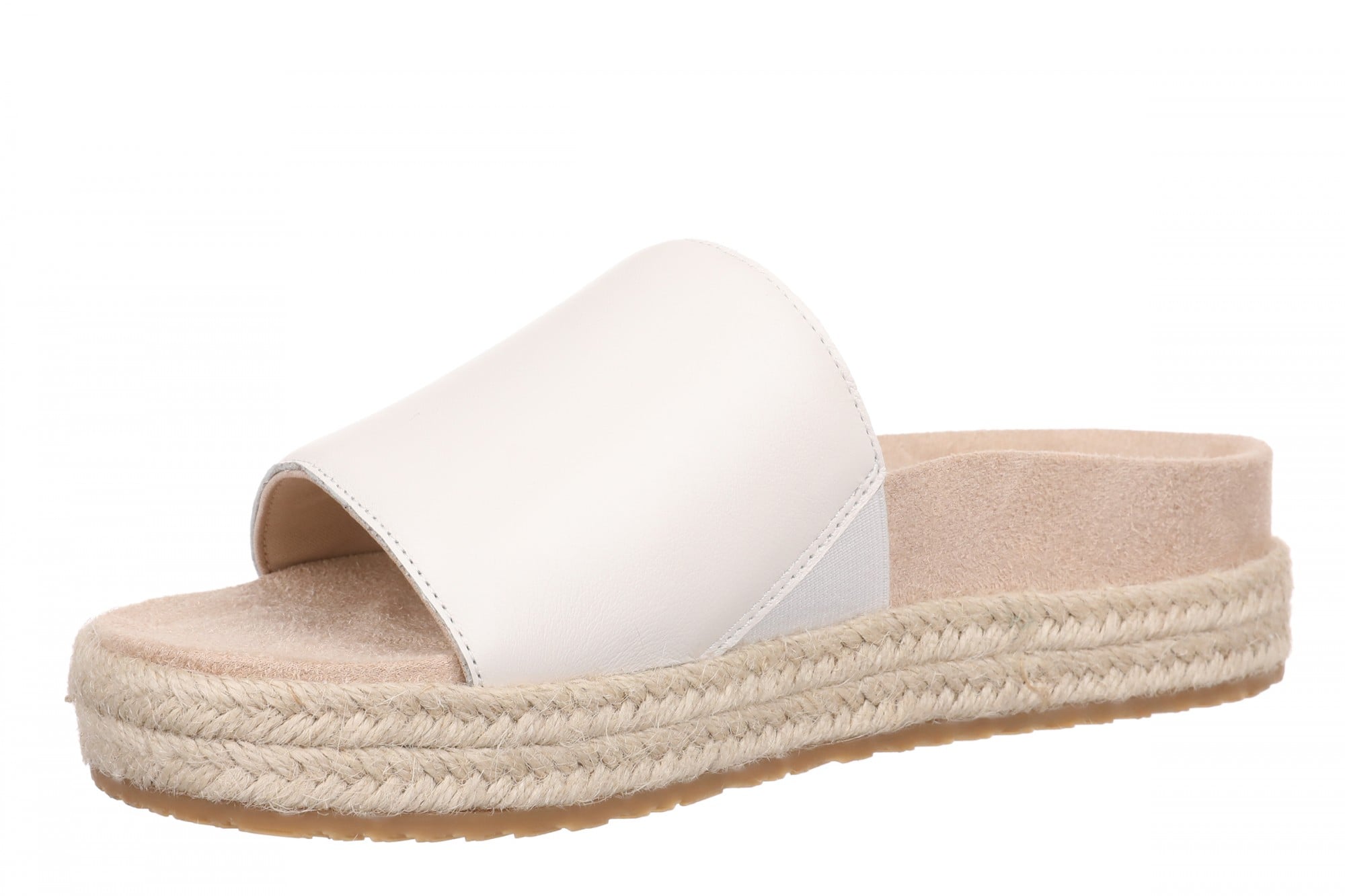 Vionic Yasmina Women's Orthotic Arch Support Espadrille Slide Sandal - Sea Salt - Left angle