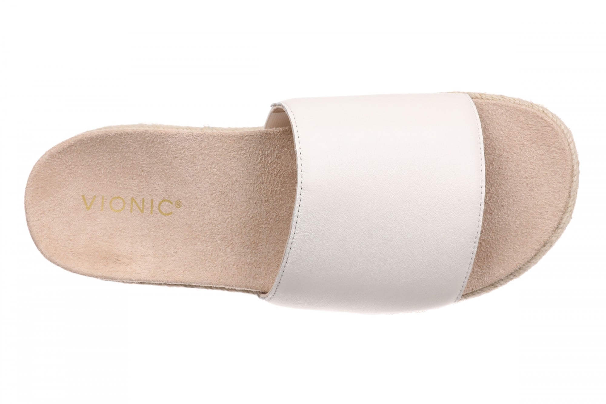 Vionic Yasmina Women's Orthotic Arch Support Espadrille Slide Sandal - Sea Salt - Top
