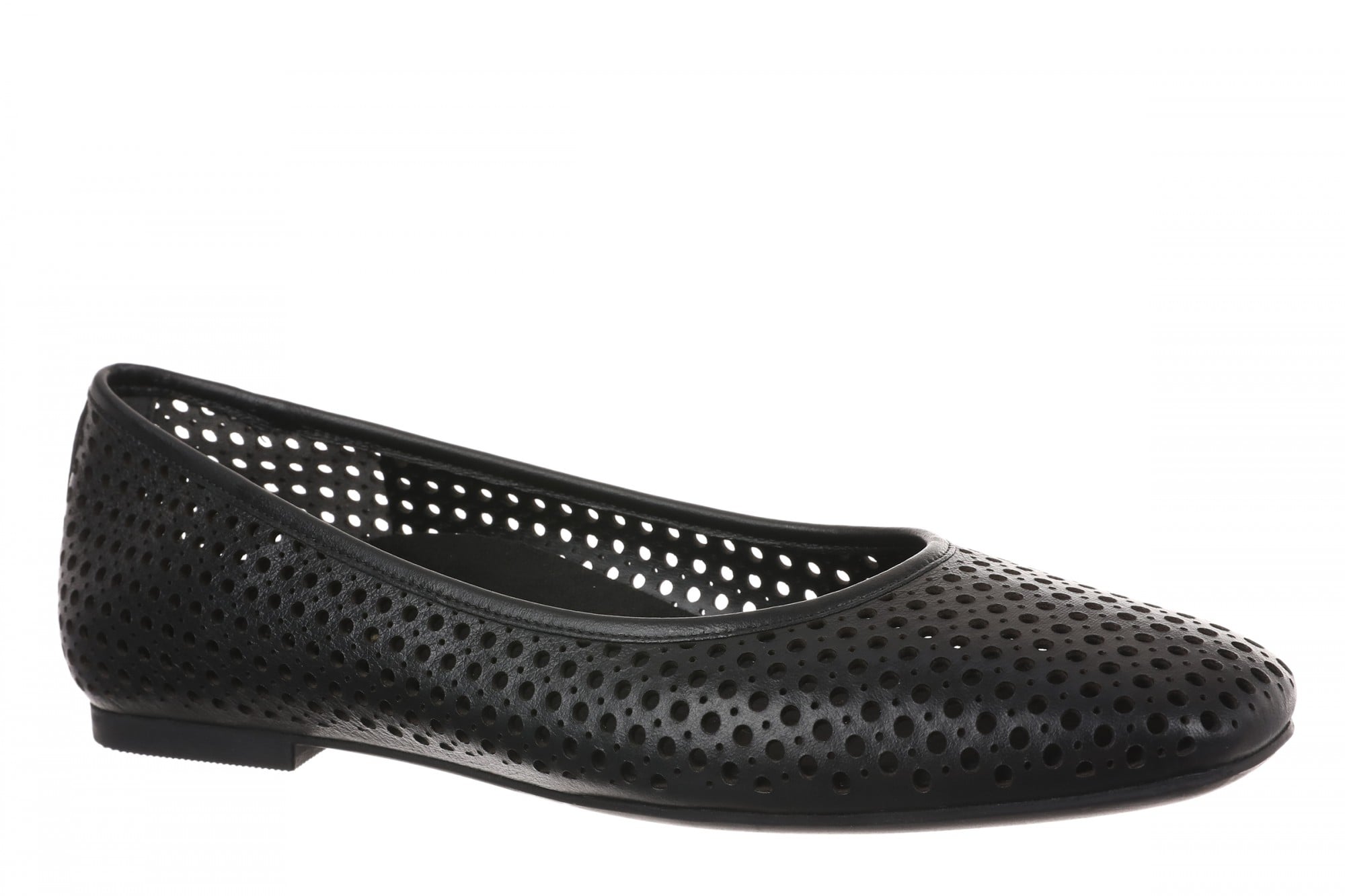 Vionic Orinda Perf Women's Comfort Arch Support Ballerina Shoe in Black