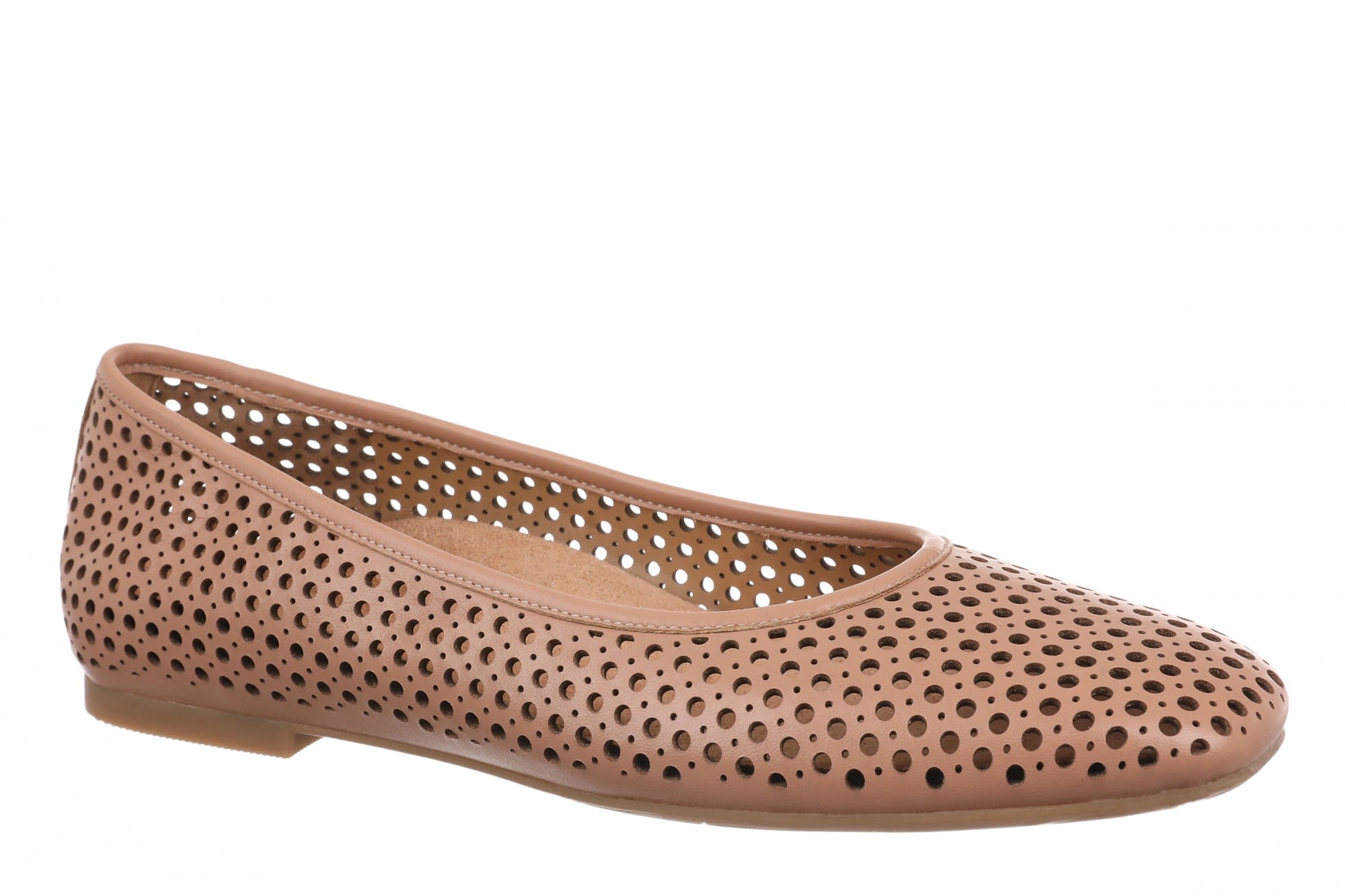 Vionic Orinda Perf Women's Comfort Arch Support Ballerina Shoe in Mocha Mousse