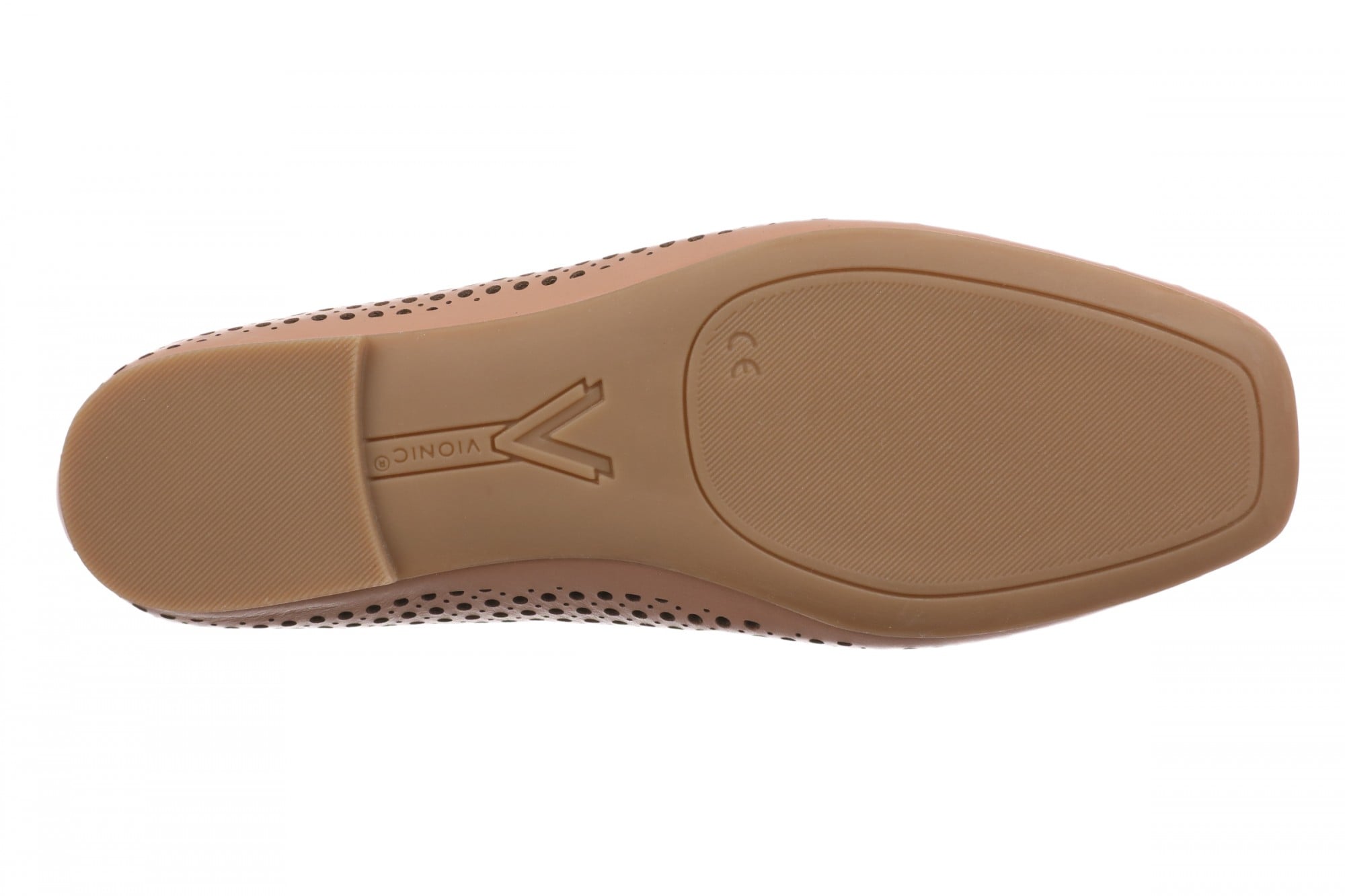 Vionic Orinda Perf Women's Comfort Arch Support Ballerina Shoe - Mocha Mousse - Bottom
