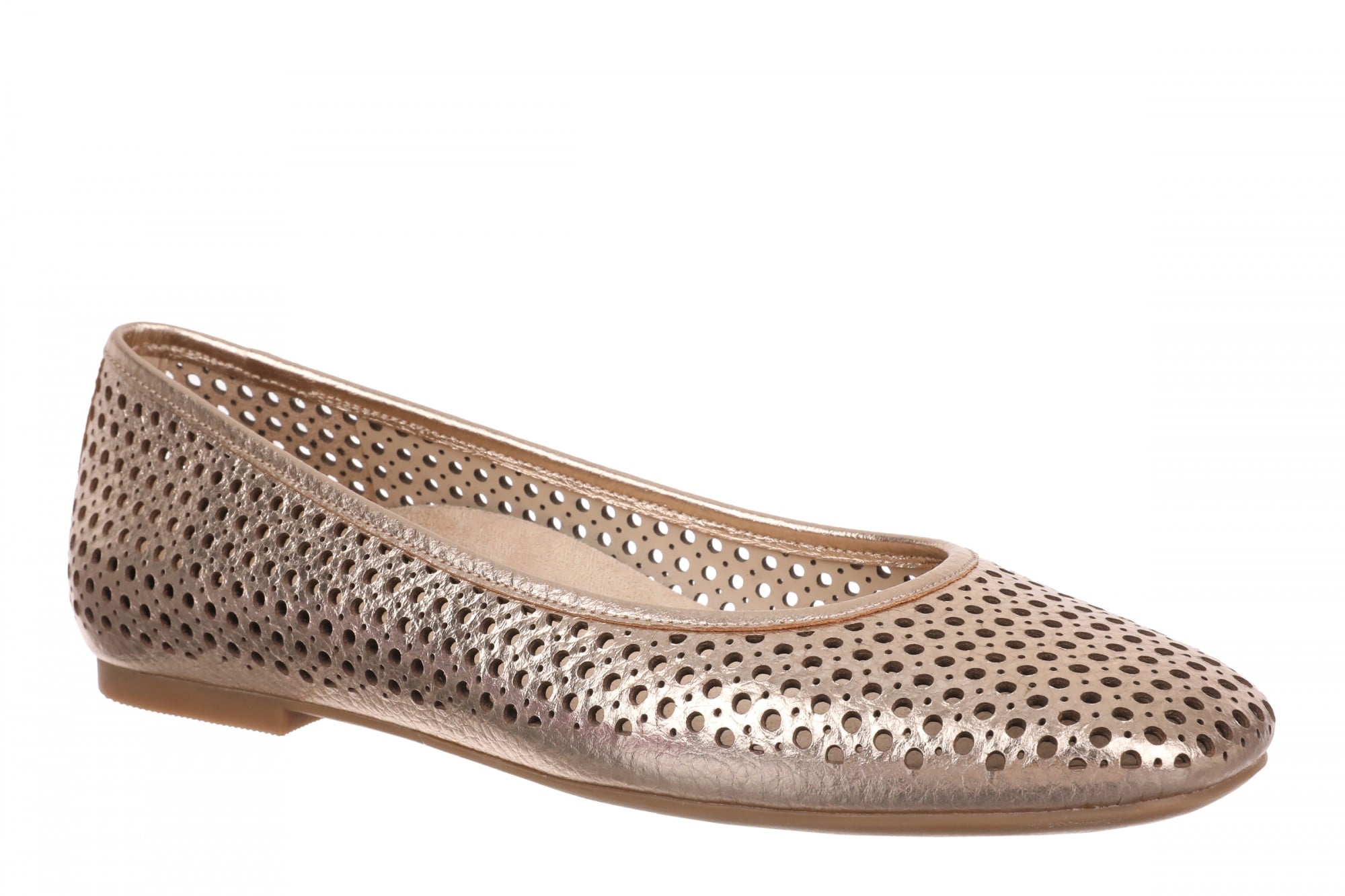 Vionic Orinda Perf Women's Comfort Arch Support Ballerina Shoe in Bronze